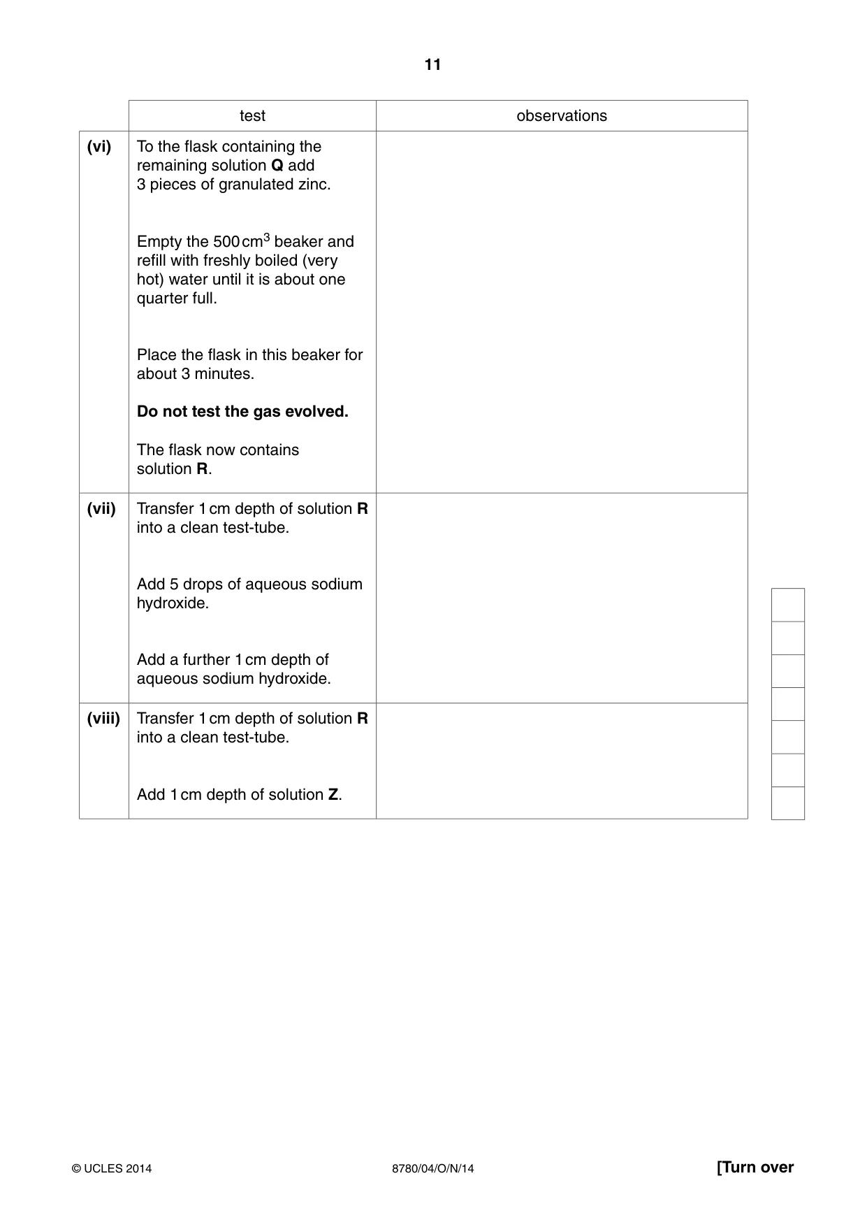 Cambridge A Level Physical Science 8780 2014 Oct/Nov Paper 4 · Variant 1 question paper, page 11 of 16