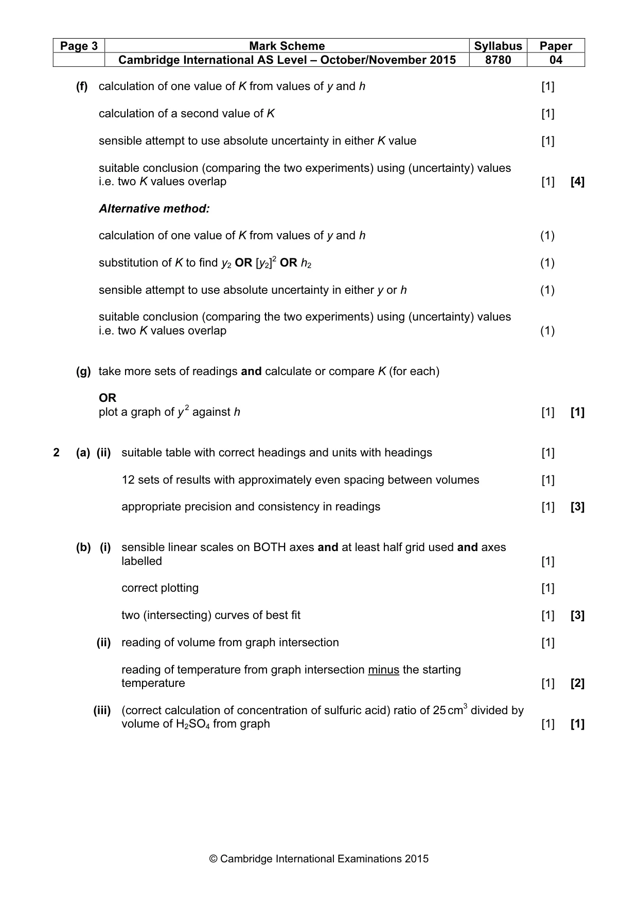 Mark scheme, page 3 of 4