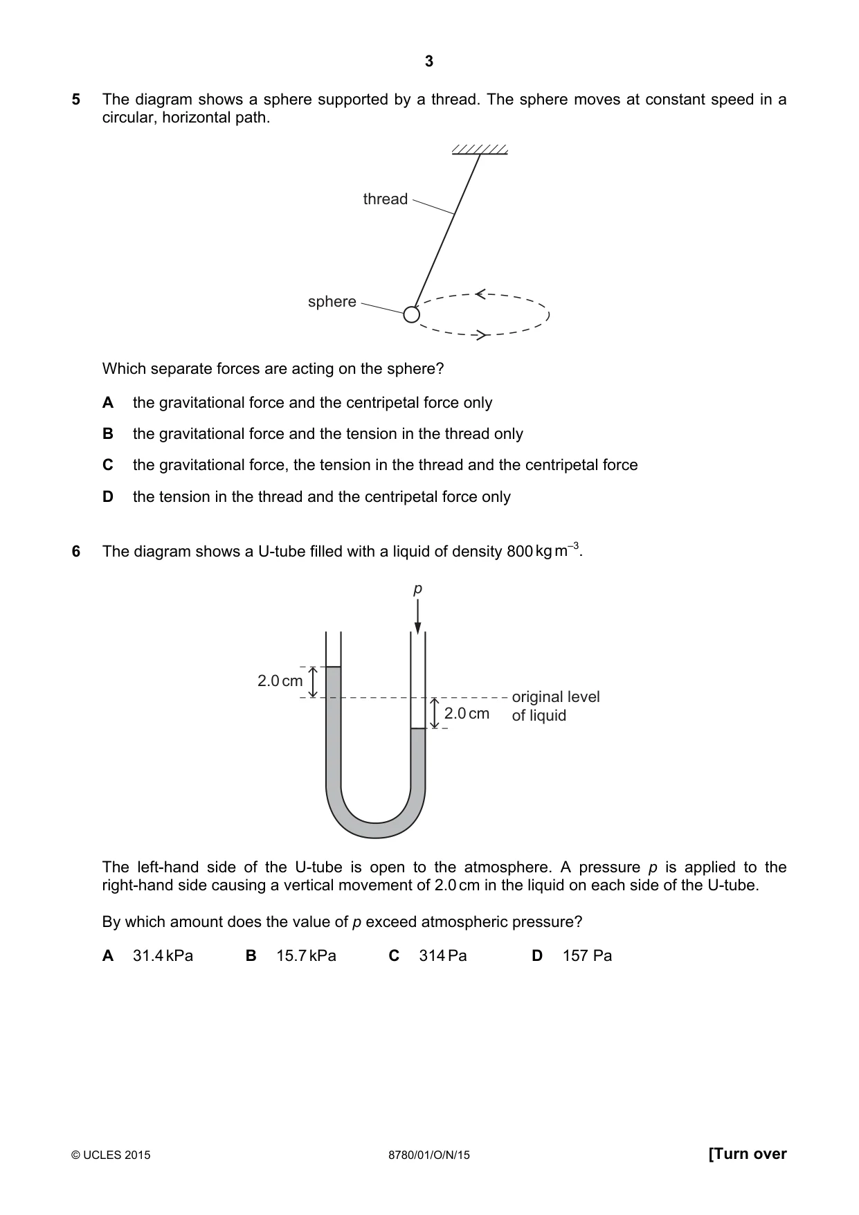 Cambridge A Level Physical Science 8780 2015 Oct/Nov Paper 1 · Variant 1 question paper, page 3 of 12