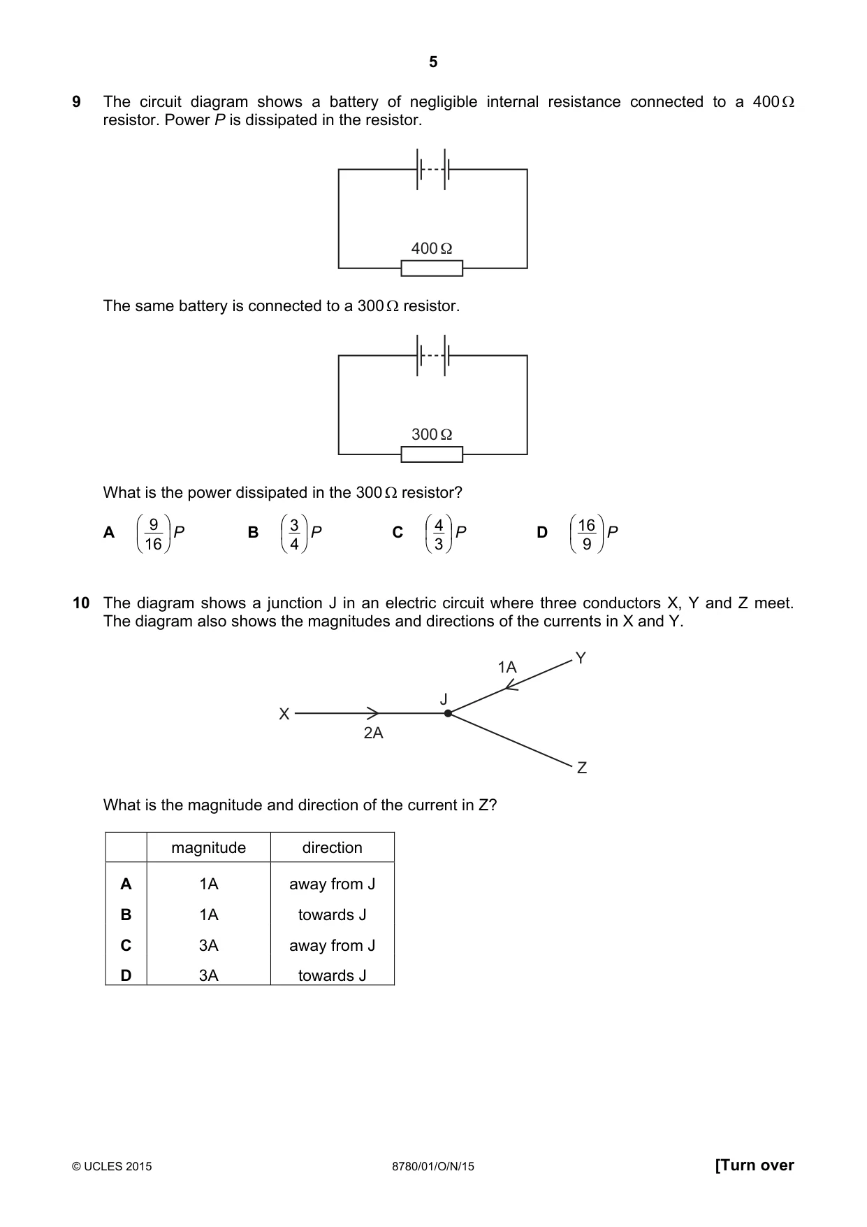 Cambridge A Level Physical Science 8780 2015 Oct/Nov Paper 1 · Variant 1 question paper, page 5 of 12