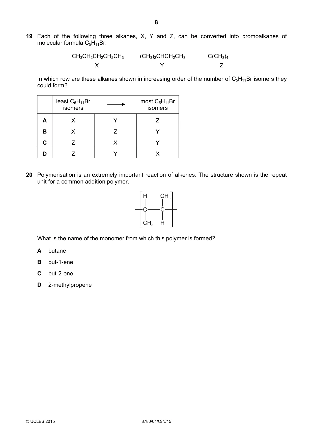 Cambridge A Level Physical Science 8780 2015 Oct/Nov Paper 1 · Variant 1 question paper, page 8 of 12