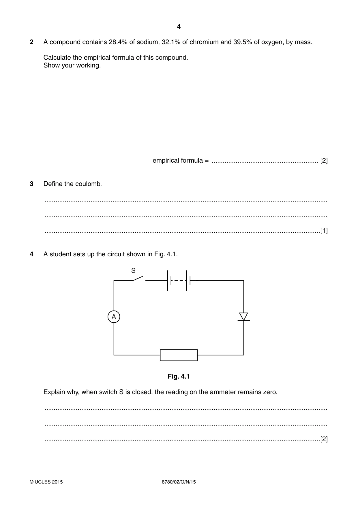 Cambridge A Level Physical Science 8780 2015 Oct/Nov Paper 2 · Variant 1 question paper, page 4 of 12