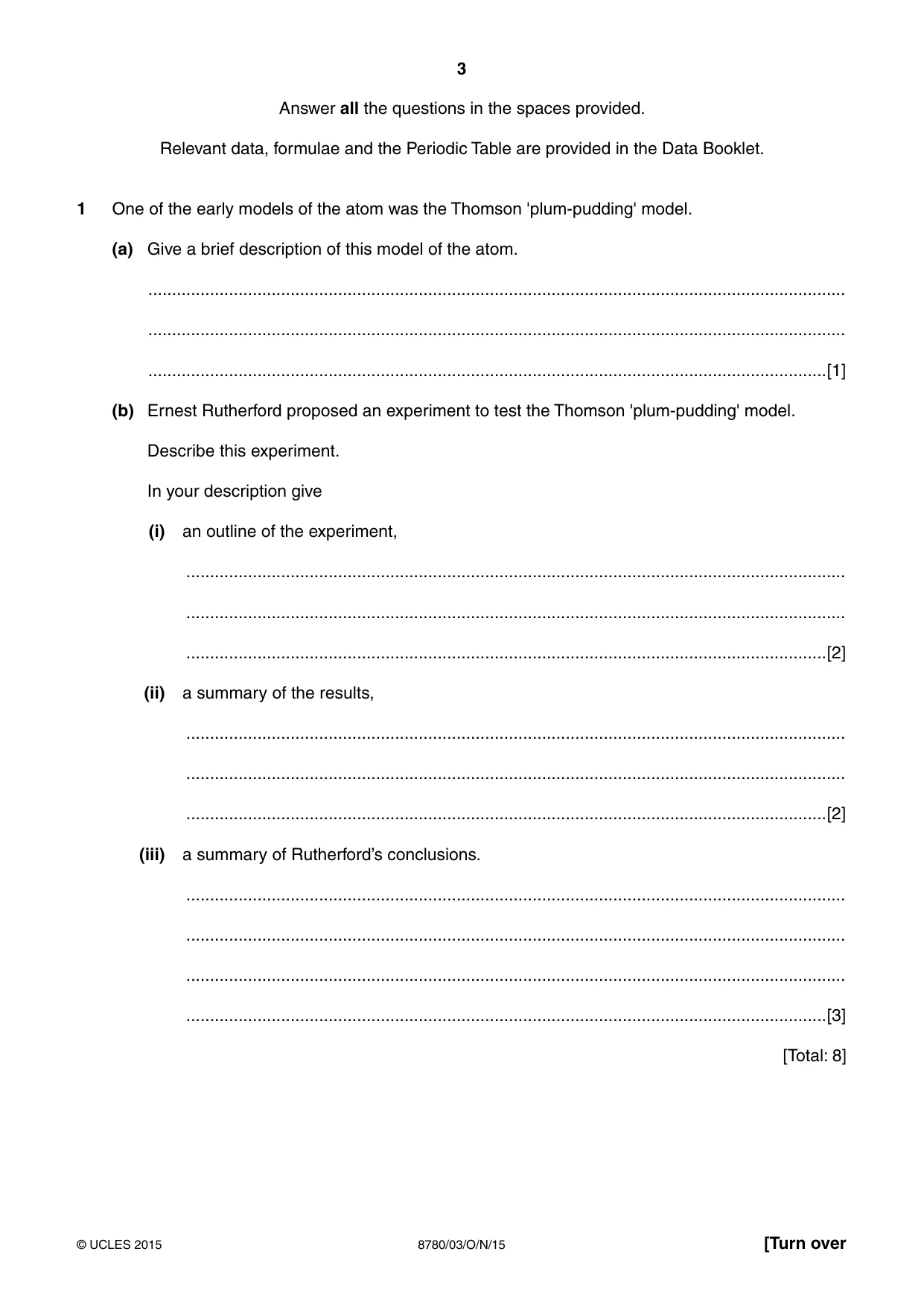 Cambridge A Level Physical Science 8780 2015 Oct/Nov Paper 3 · Variant 1 question paper, page 3 of 20