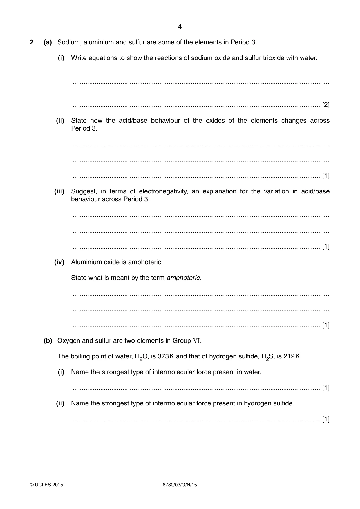 Cambridge A Level Physical Science 8780 2015 Oct/Nov Paper 3 · Variant 1 question paper, page 4 of 20