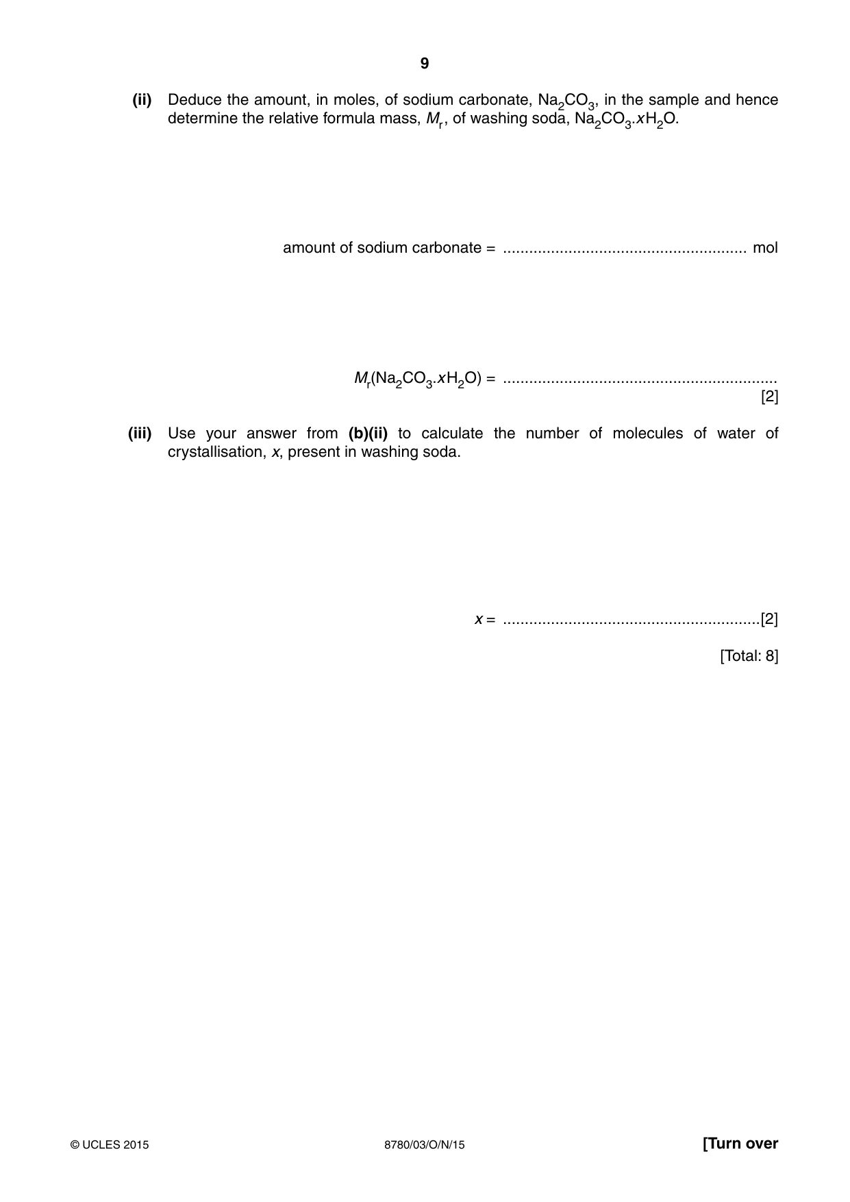 Cambridge A Level Physical Science 8780 2015 Oct/Nov Paper 3 · Variant 1 question paper, page 9 of 20