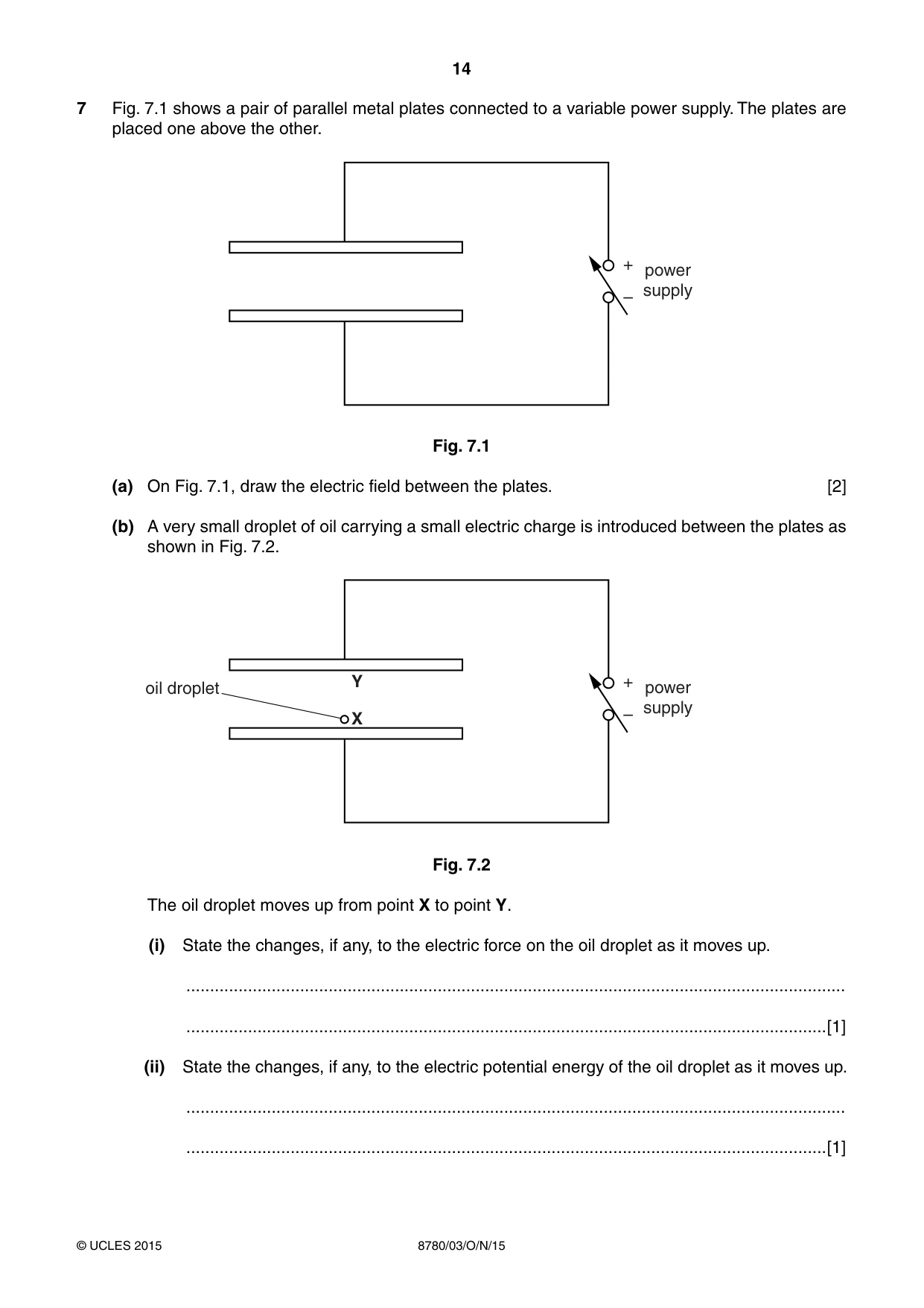 Cambridge A Level Physical Science 8780 2015 Oct/Nov Paper 3 · Variant 1 question paper, page 14 of 20