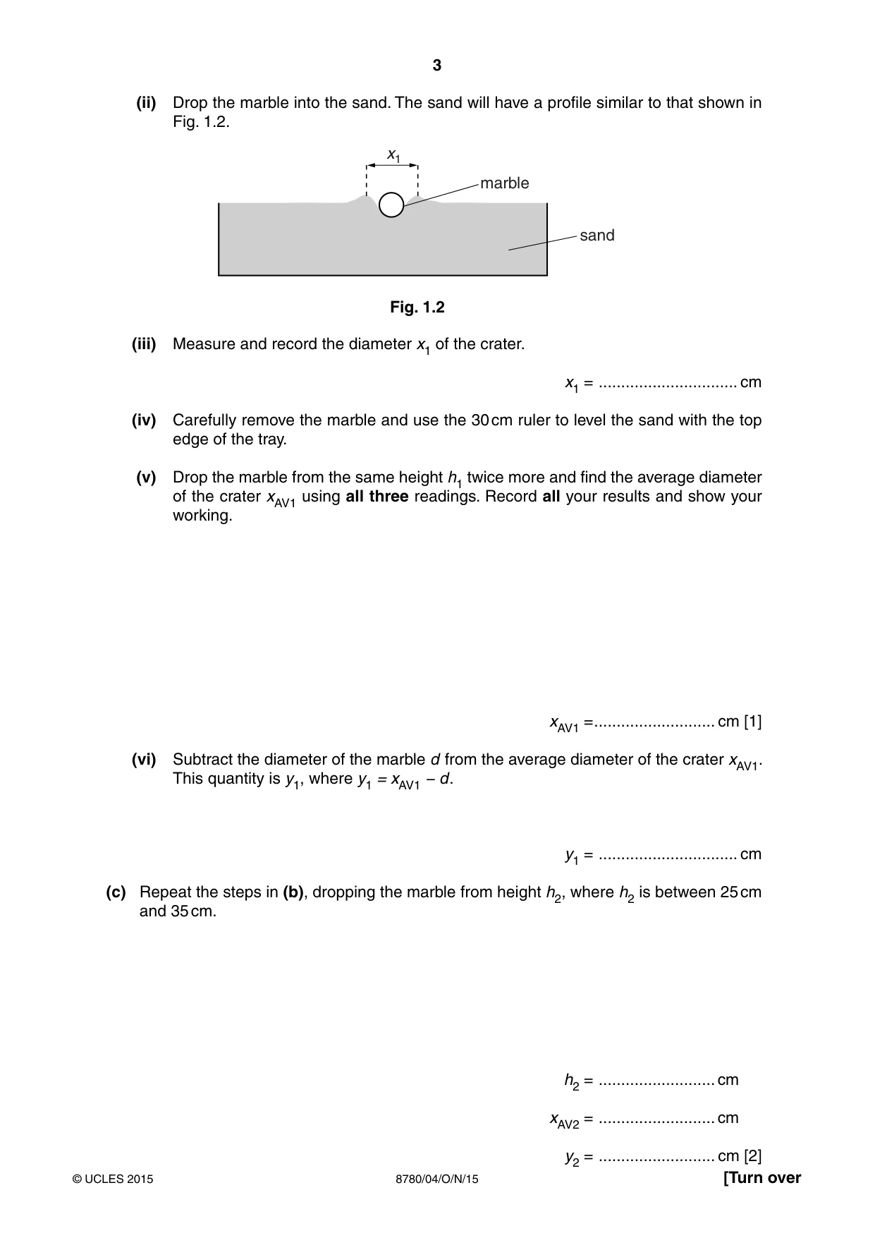Cambridge A Level Physical Science 8780 2015 Oct/Nov Paper 4 · Variant 1 question paper, page 3 of 12