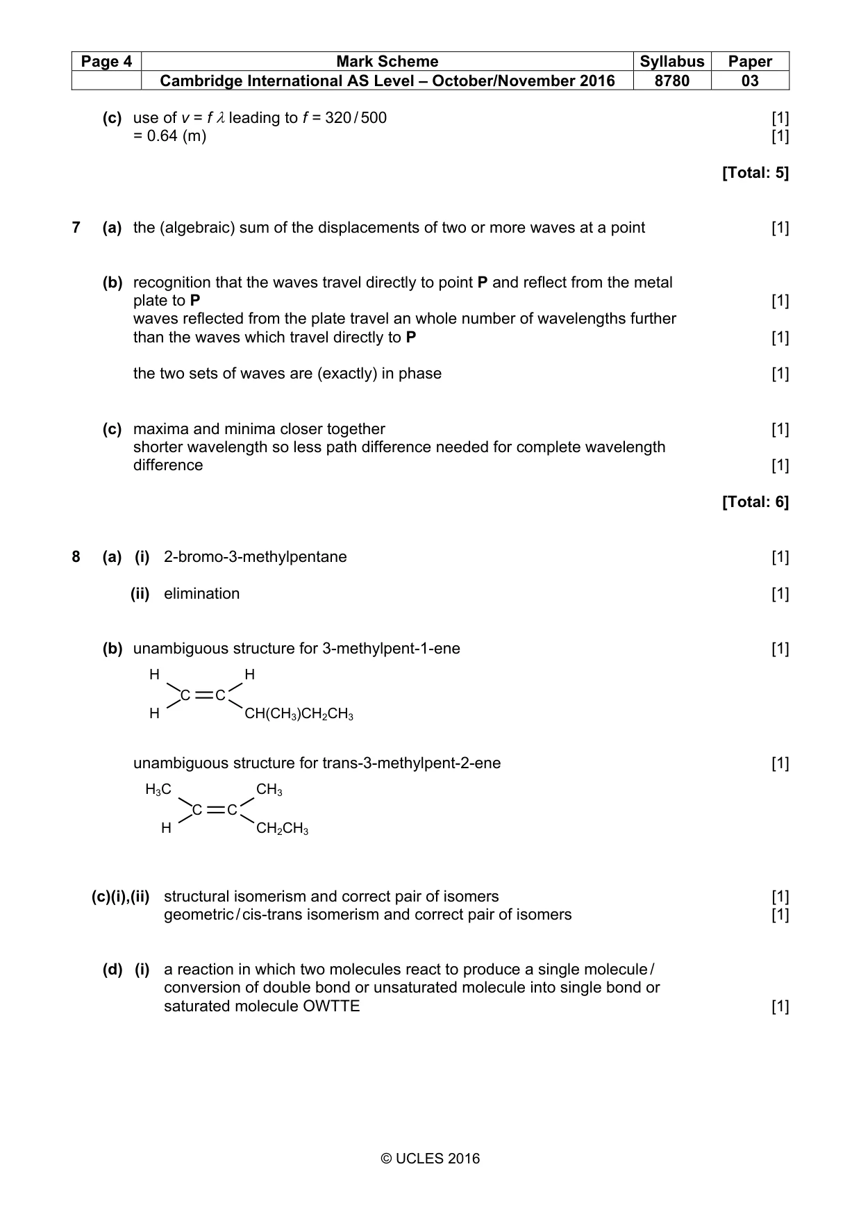 Mark scheme, page 4 of 6