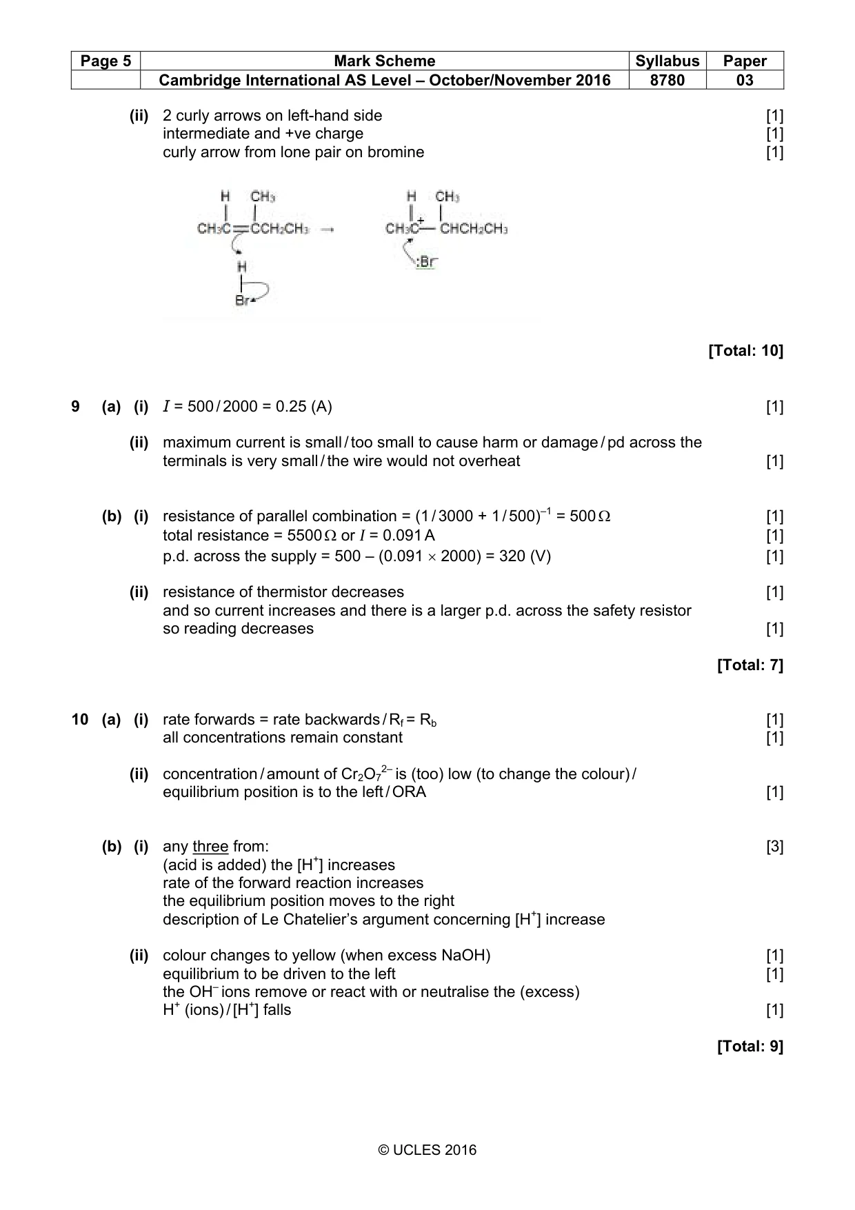 Mark scheme, page 5 of 6