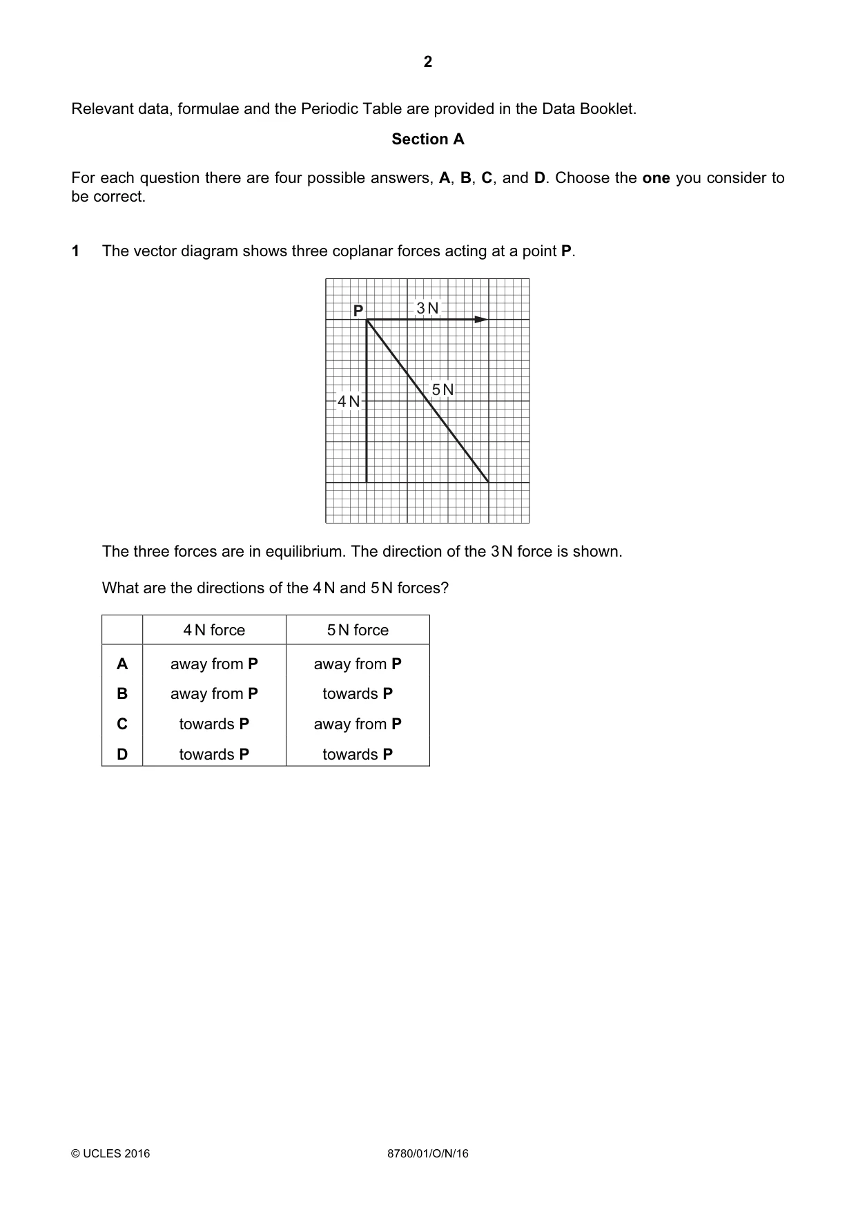 Cambridge A Level Physical Science 8780 2016 Oct/Nov Paper 1 · Variant 1 question paper, page 2 of 12