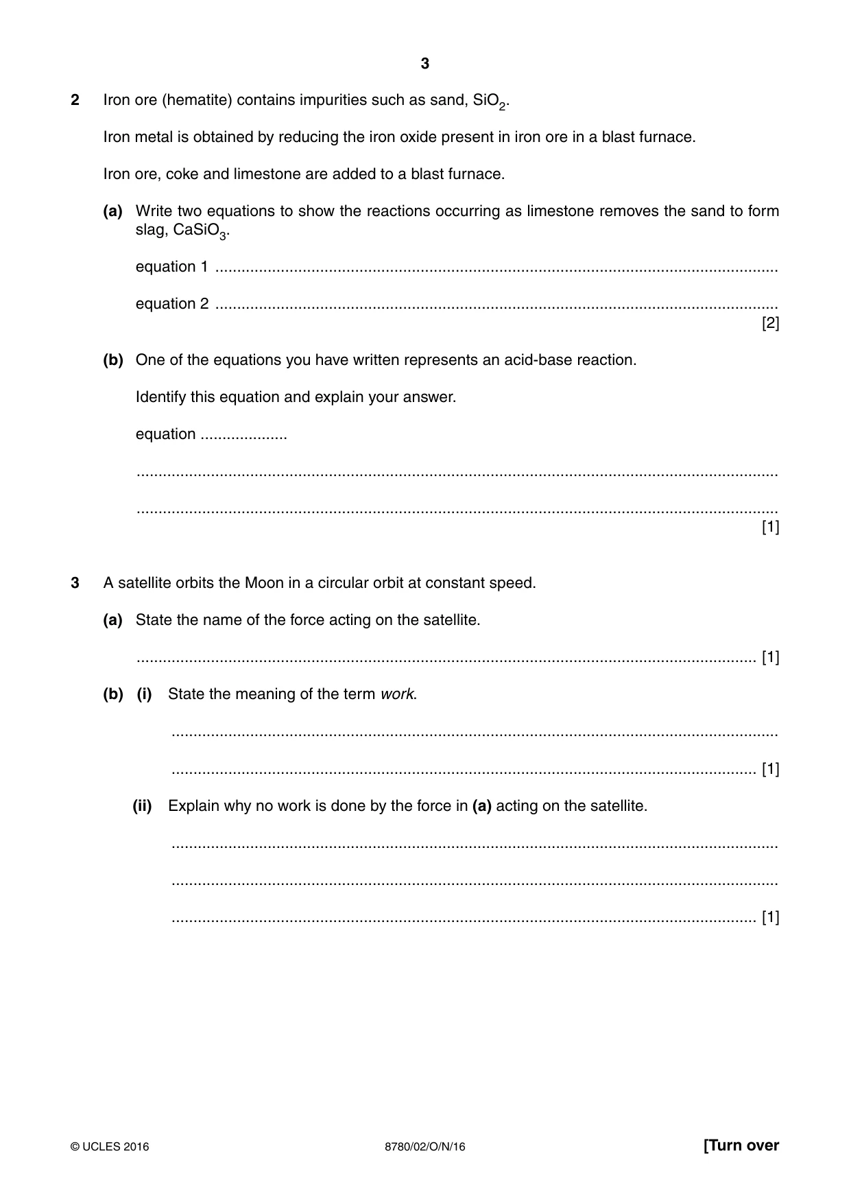Cambridge A Level Physical Science 8780 2016 Oct/Nov Paper 2 · Variant 1 question paper, page 3 of 8