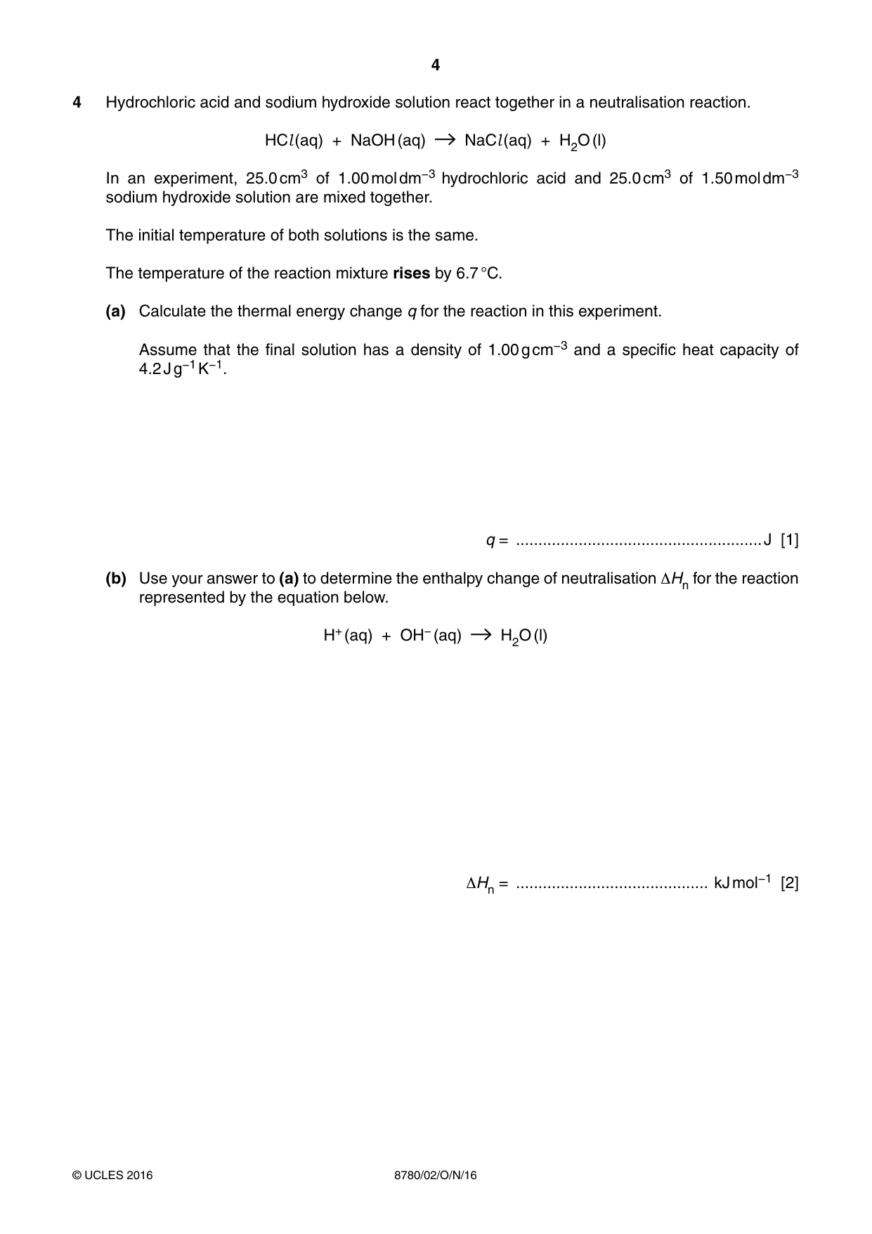 Cambridge A Level Physical Science 8780 2016 Oct/Nov Paper 2 · Variant 1 question paper, page 4 of 8