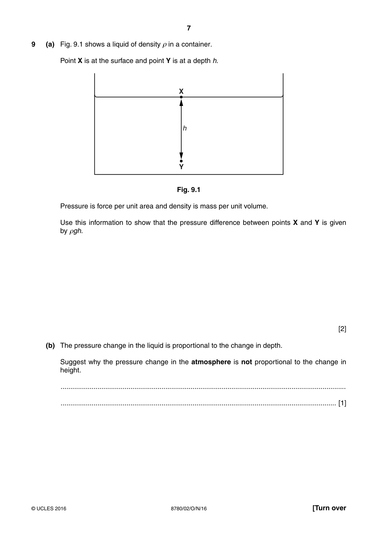 Cambridge A Level Physical Science 8780 2016 Oct/Nov Paper 2 · Variant 1 question paper, page 7 of 8
