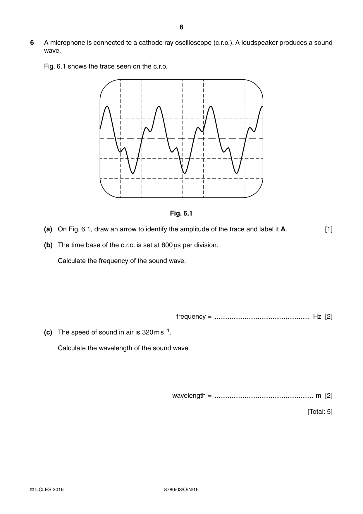 Cambridge A Level Physical Science 8780 2016 Oct/Nov Paper 3 · Variant 1 question paper, page 8 of 16