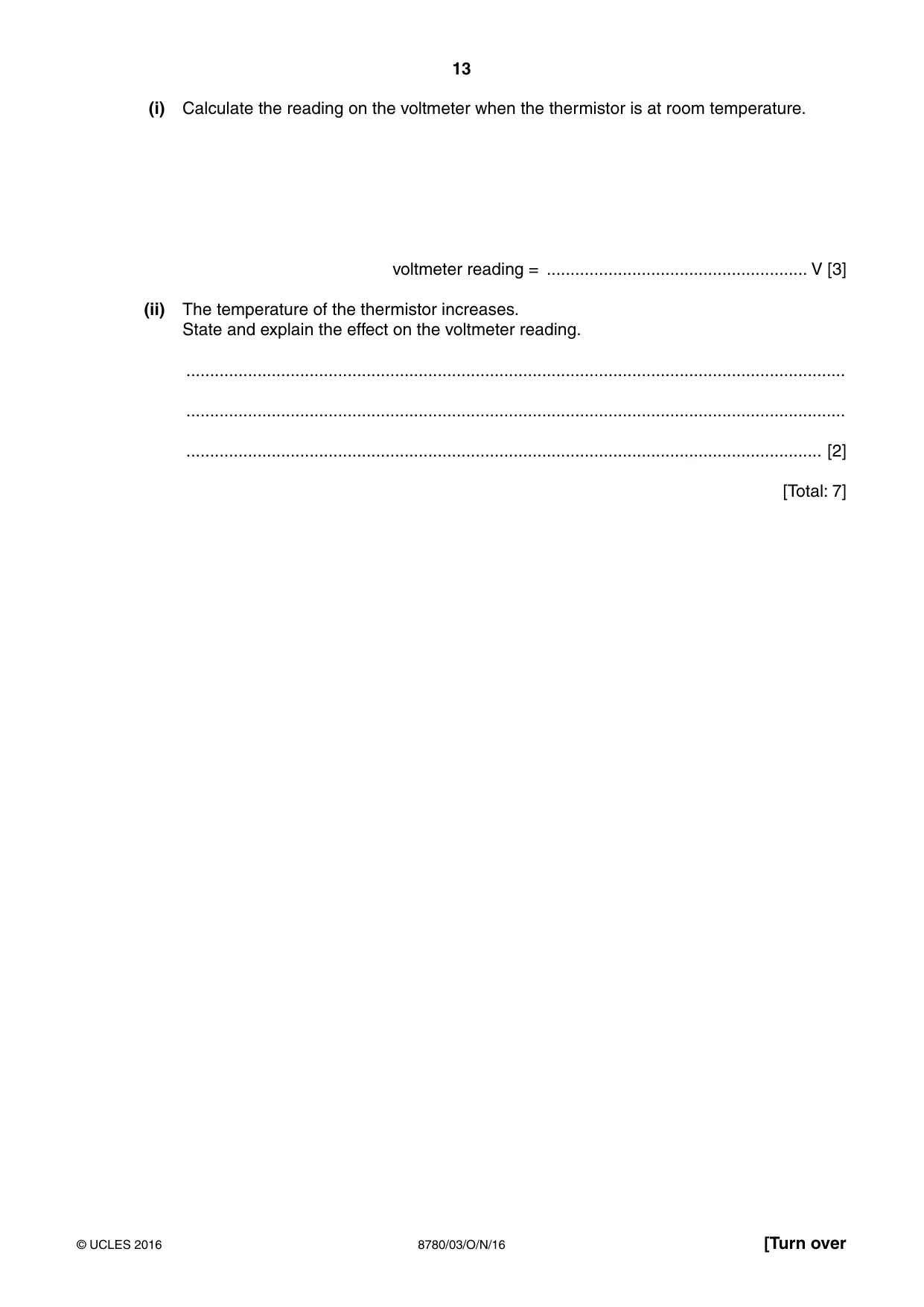 Cambridge A Level Physical Science 8780 2016 Oct/Nov Paper 3 · Variant 1 question paper, page 13 of 16