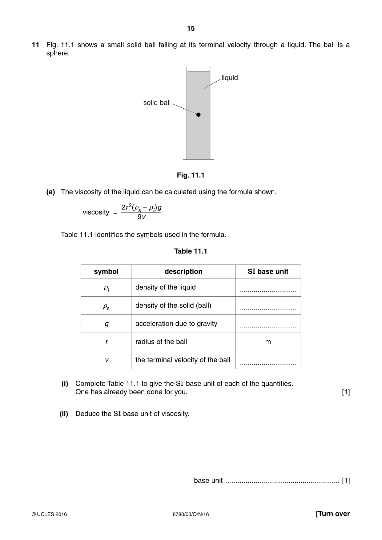 Cambridge A Level Physical Science 8780 2016 Oct/Nov Paper 3 · Variant 1 question paper, page 15 of 16