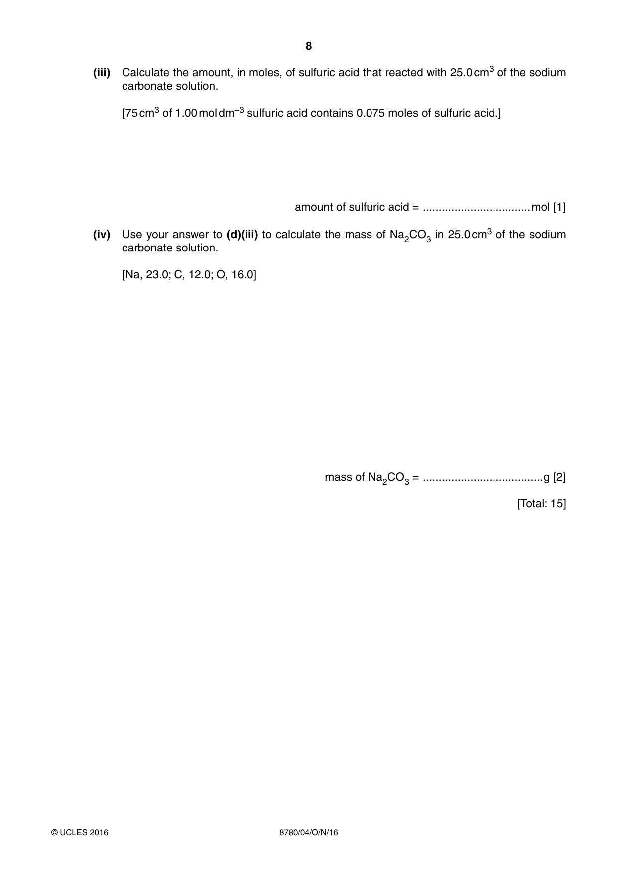 Cambridge A Level Physical Science 8780 2016 Oct/Nov Paper 4 · Variant 1 question paper, page 8 of 12
