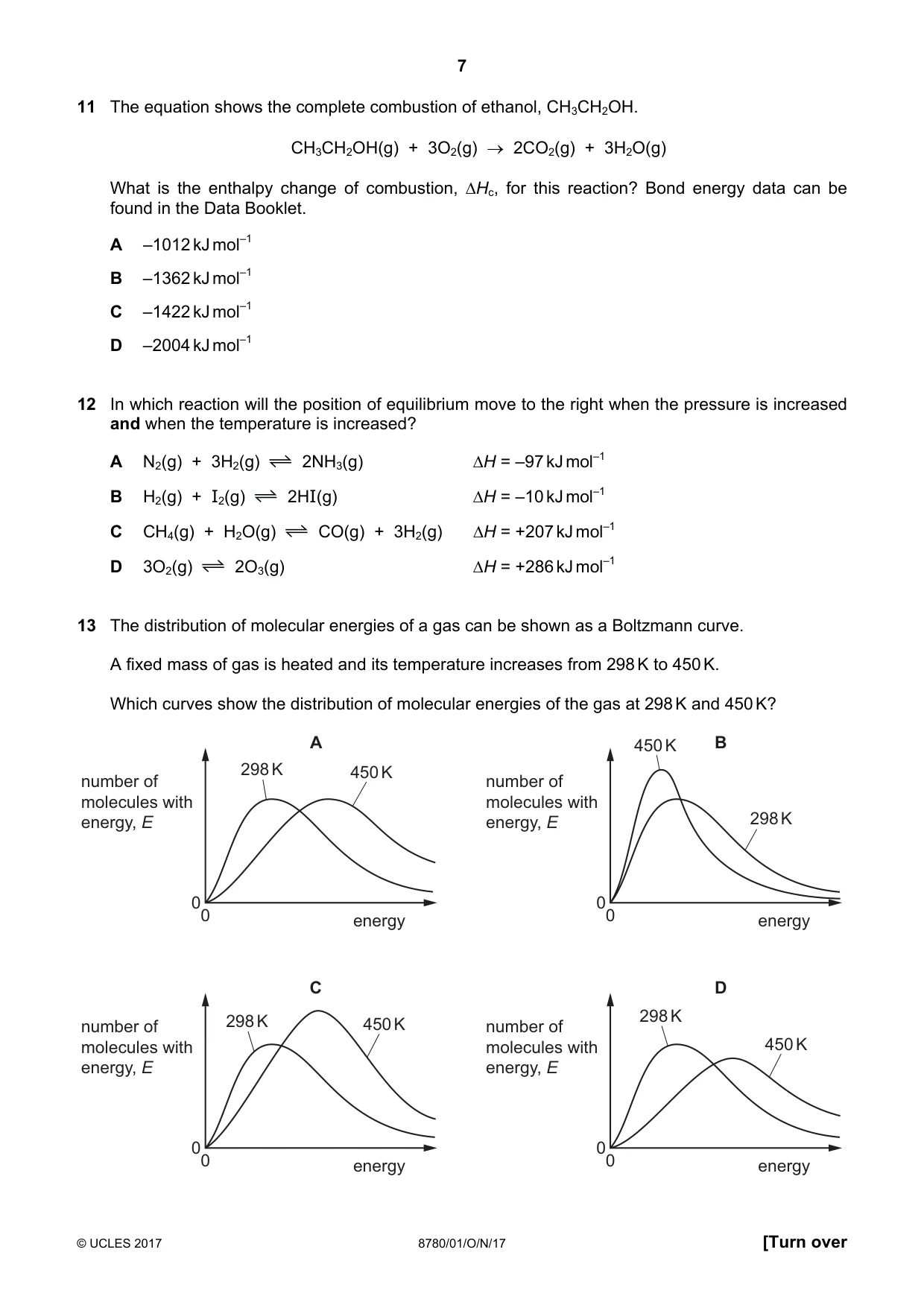 Cambridge A Level Physical Science 8780 2017 Oct/Nov Paper 1 · Variant 1 question paper, page 7 of 16