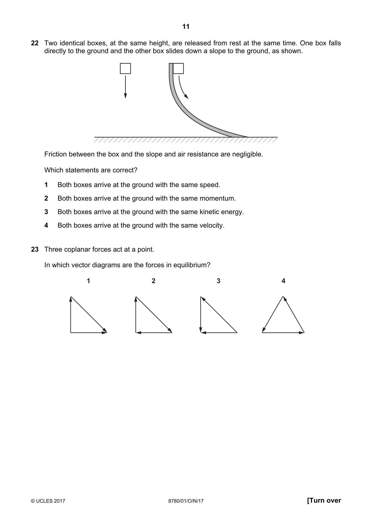 Cambridge A Level Physical Science 8780 2017 Oct/Nov Paper 1 · Variant 1 question paper, page 11 of 16