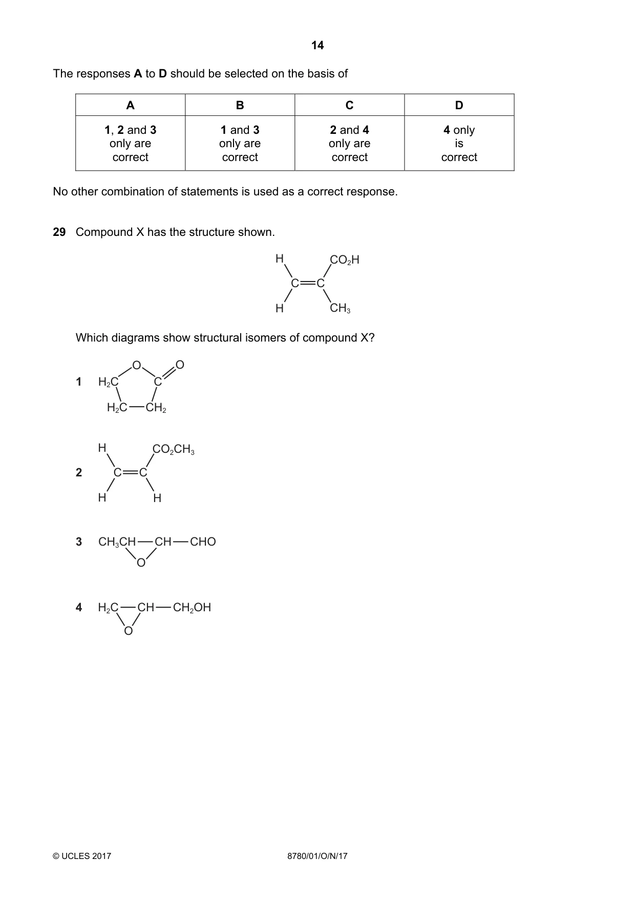Cambridge A Level Physical Science 8780 2017 Oct/Nov Paper 1 · Variant 1 question paper, page 14 of 16