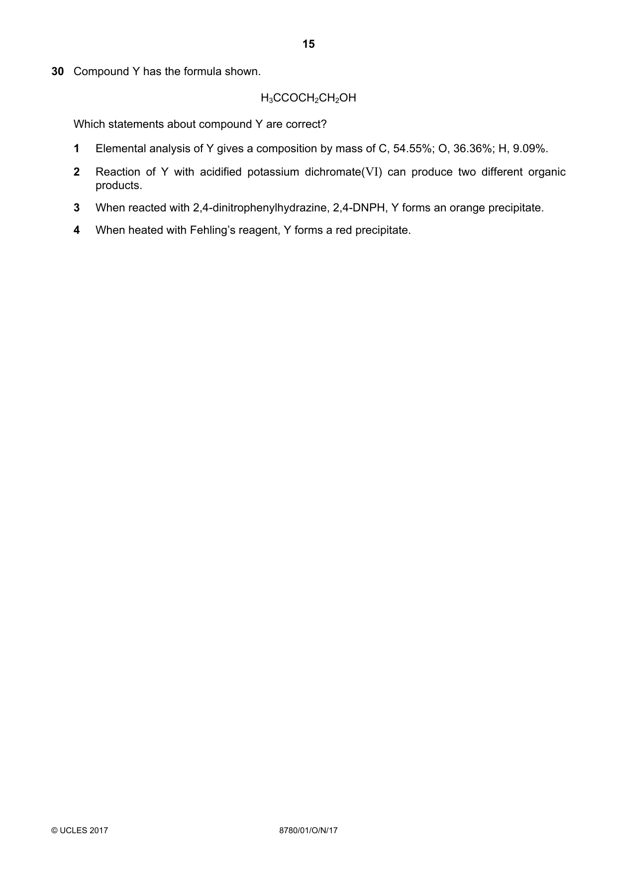 Cambridge A Level Physical Science 8780 2017 Oct/Nov Paper 1 · Variant 1 question paper, page 15 of 16