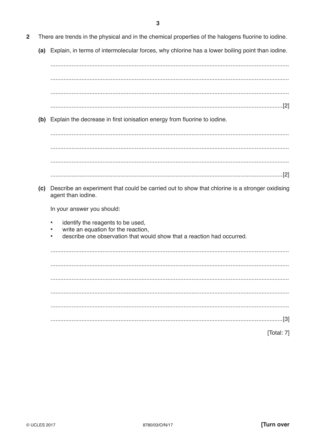 Cambridge A Level Physical Science 8780 2017 Oct/Nov Paper 3 · Variant 1 question paper, page 3 of 20