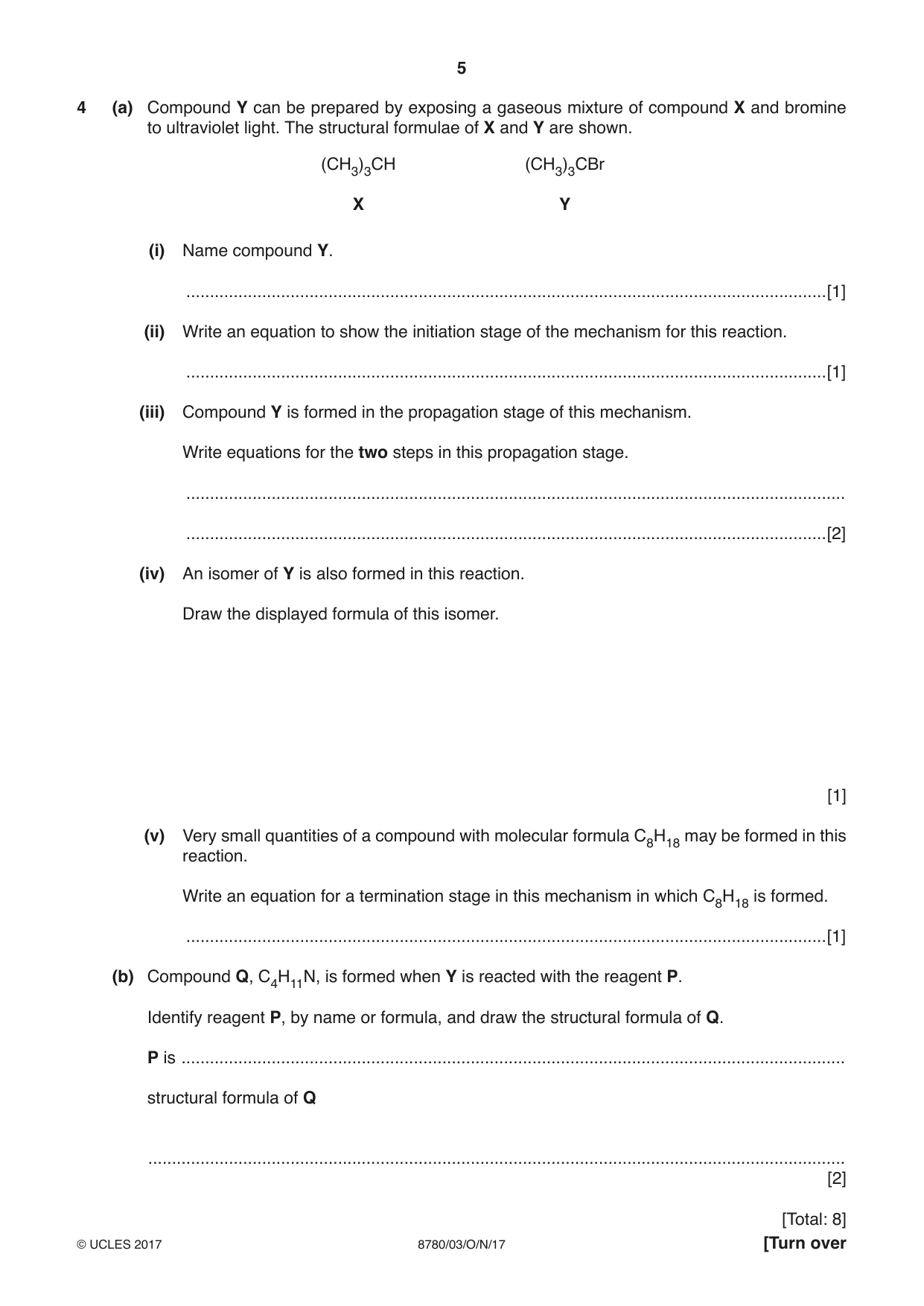 Cambridge A Level Physical Science 8780 2017 Oct/Nov Paper 3 · Variant 1 question paper, page 5 of 20