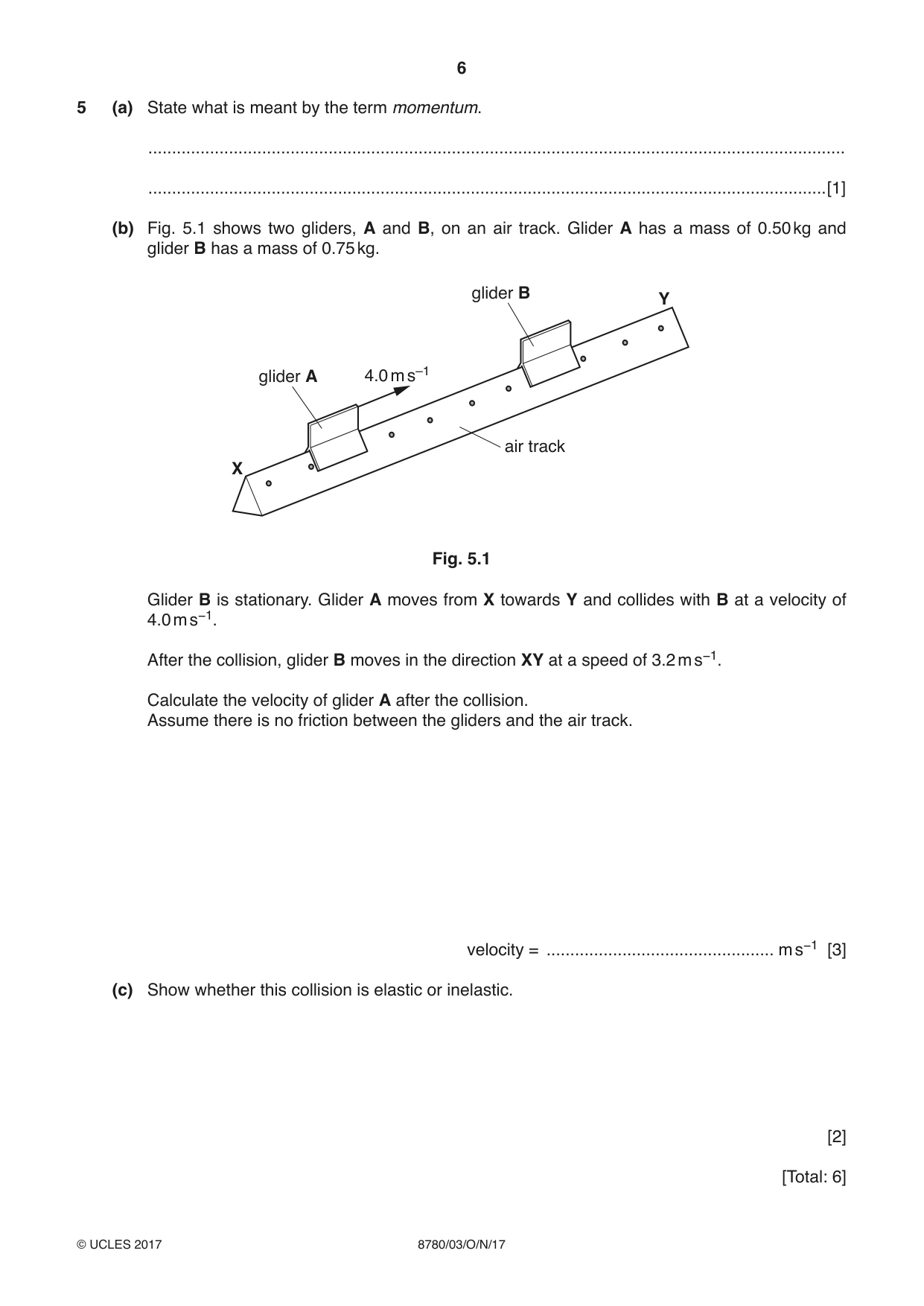 Cambridge A Level Physical Science 8780 2017 Oct/Nov Paper 3 · Variant 1 question paper, page 6 of 20