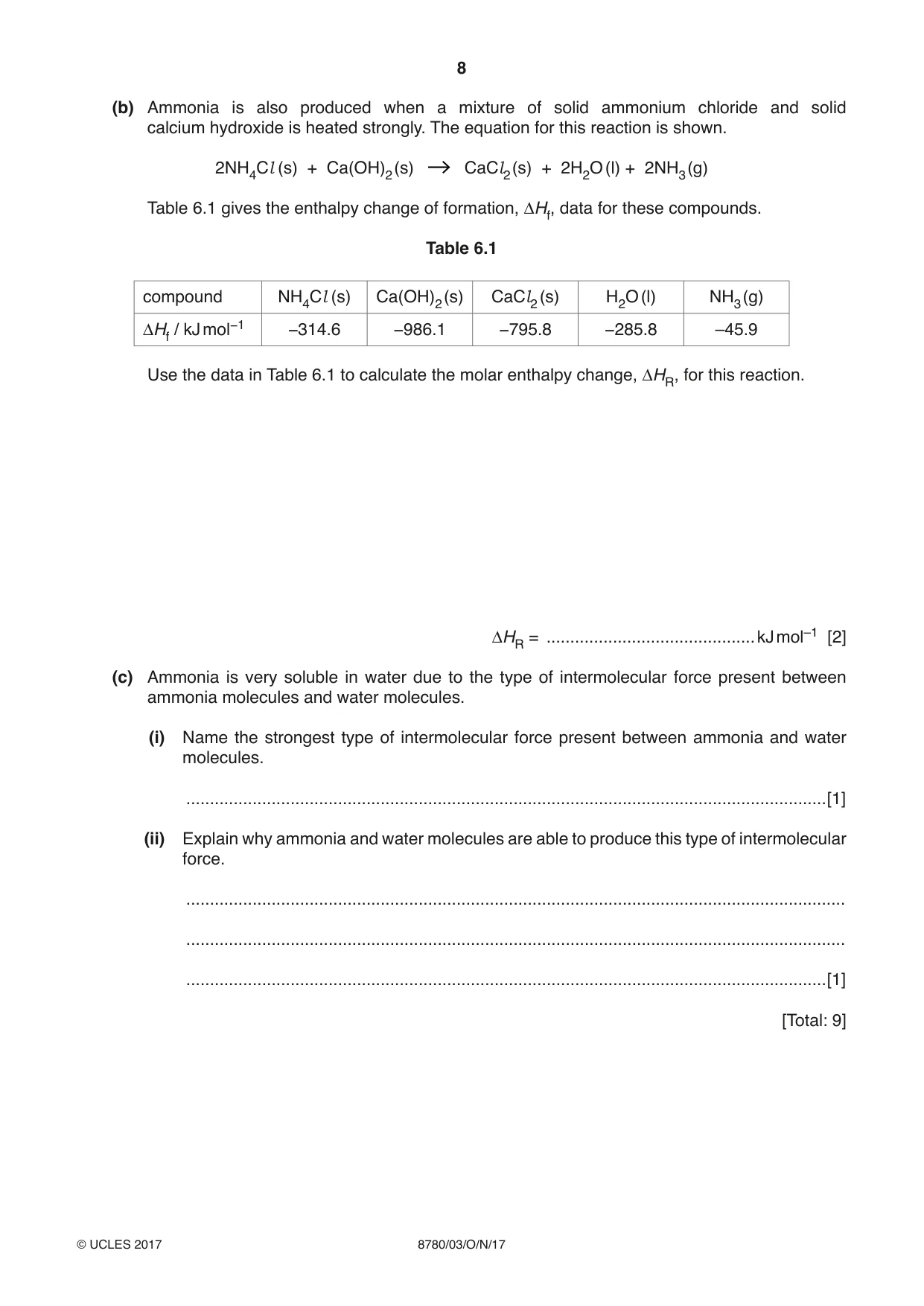 Cambridge A Level Physical Science 8780 2017 Oct/Nov Paper 3 · Variant 1 question paper, page 8 of 20
