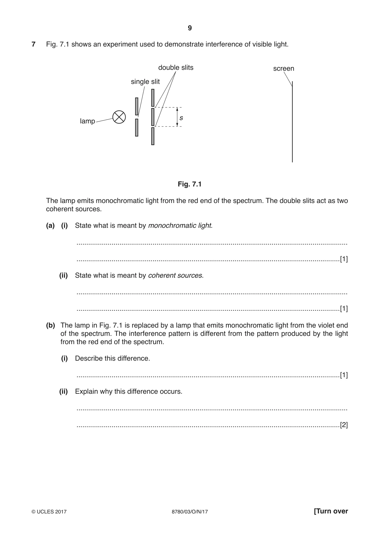 Cambridge A Level Physical Science 8780 2017 Oct/Nov Paper 3 · Variant 1 question paper, page 9 of 20