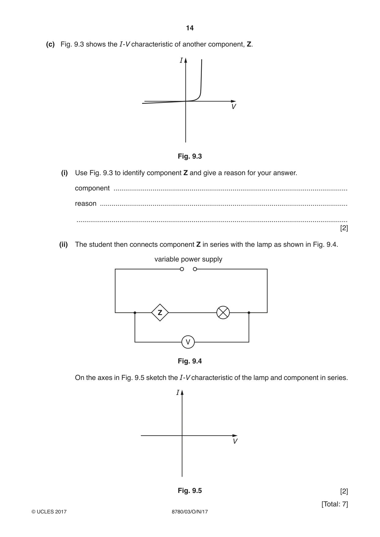 Cambridge A Level Physical Science 8780 2017 Oct/Nov Paper 3 · Variant 1 question paper, page 14 of 20
