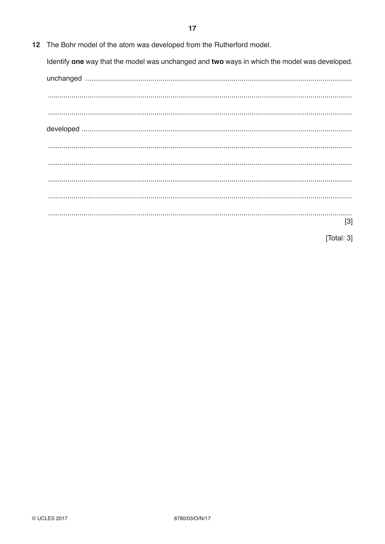 Cambridge A Level Physical Science 8780 2017 Oct/Nov Paper 3 · Variant 1 question paper, page 17 of 20