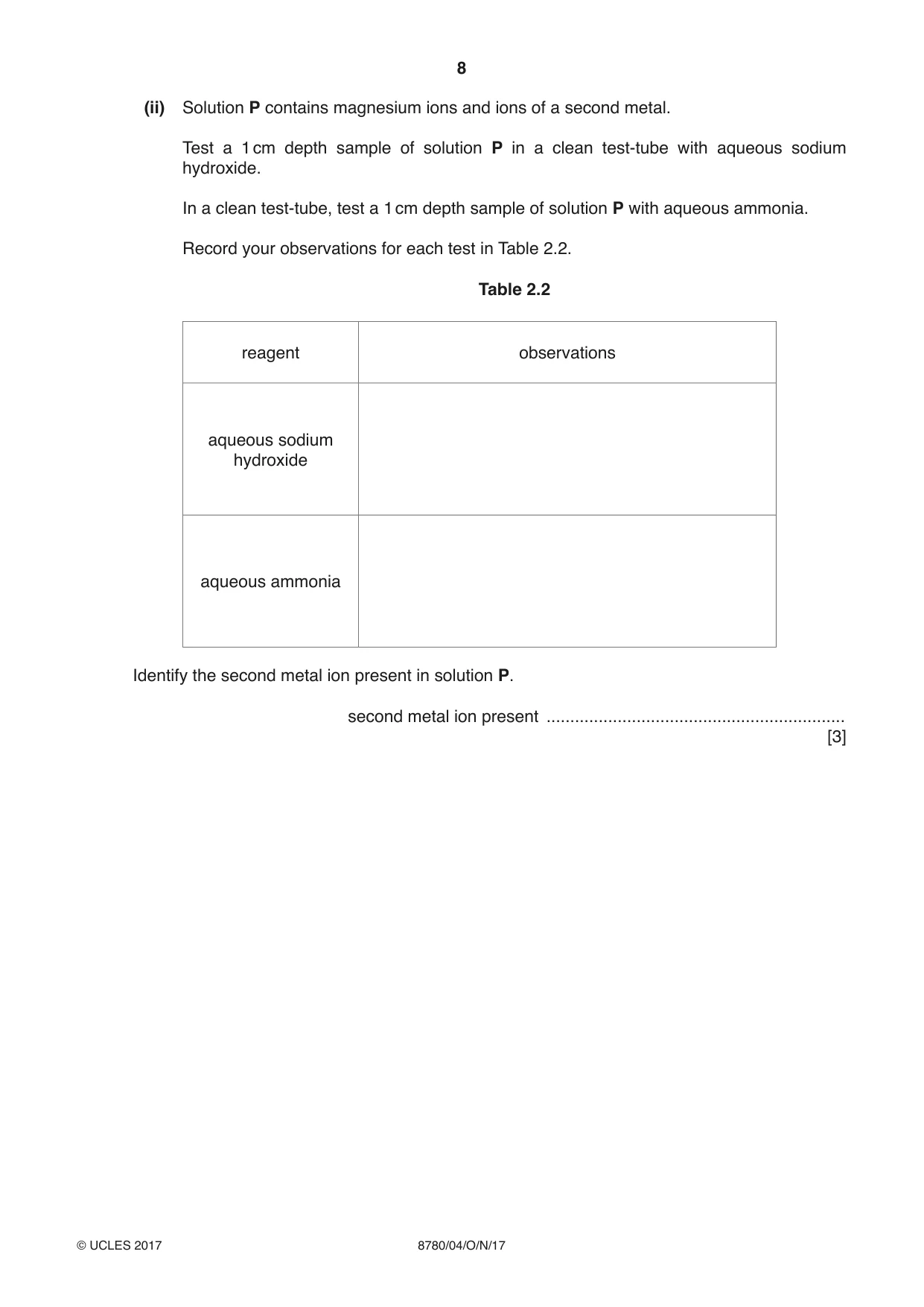 Cambridge A Level Physical Science 8780 2017 Oct/Nov Paper 4 · Variant 1 question paper, page 8 of 12