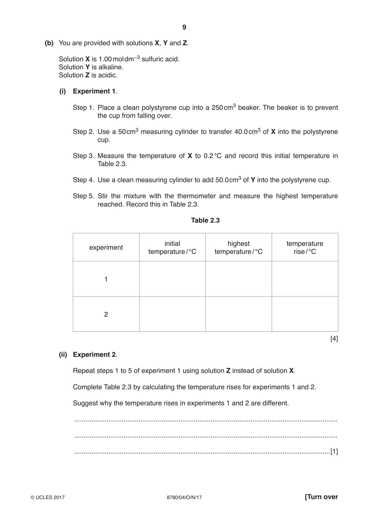 Cambridge A Level Physical Science 8780 2017 Oct/Nov Paper 4 · Variant 1 question paper, page 9 of 12