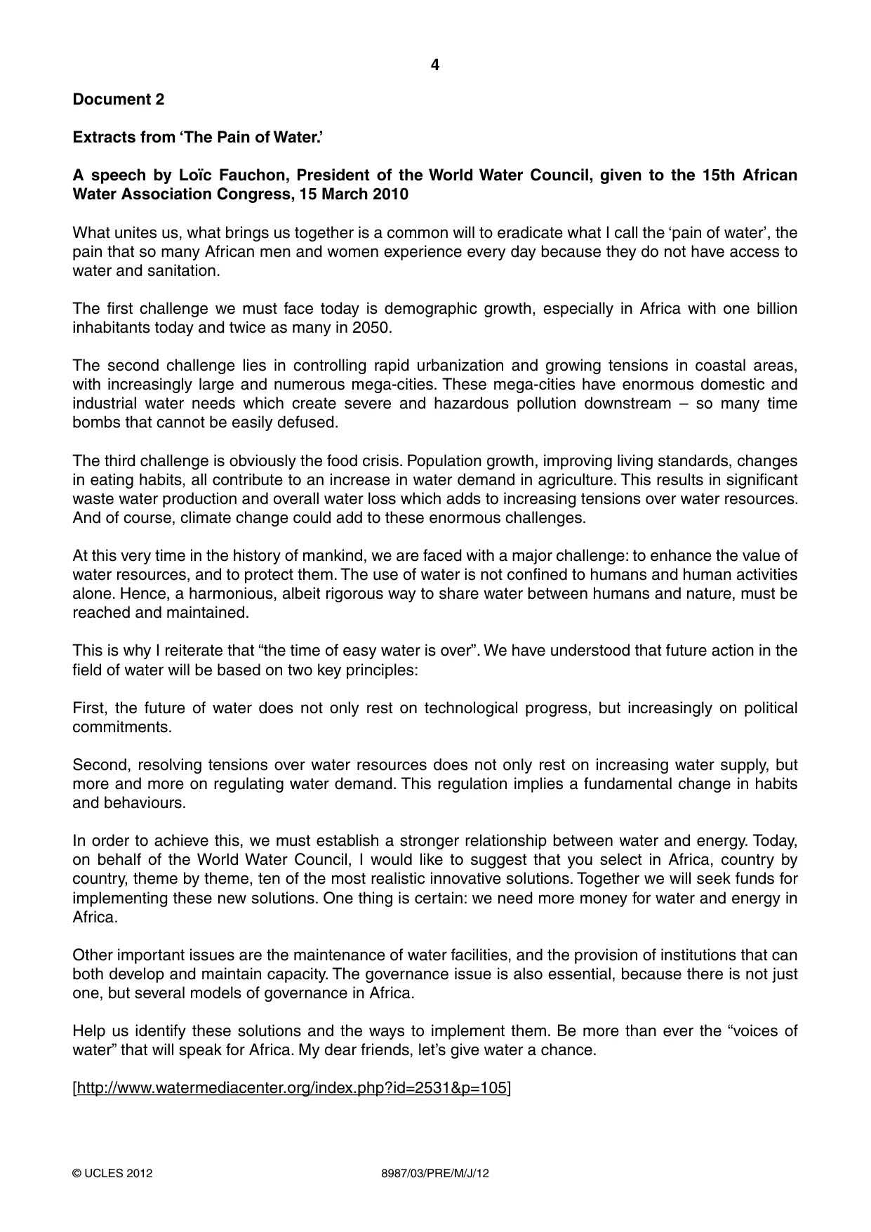 Cambridge A Level Global Perspectives (AS Level only, until Nov 2015) 8987 2012 May/June Paper 3 · Variant 1 question paper, page 4 of 12
