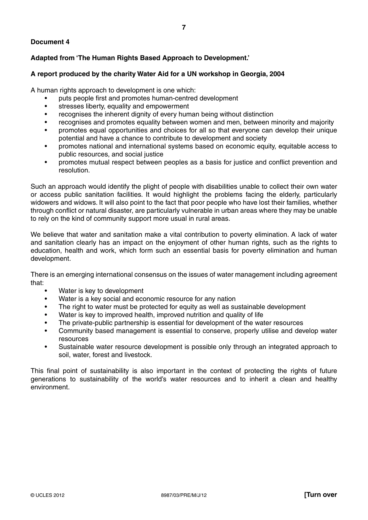 Cambridge A Level Global Perspectives (AS Level only, until Nov 2015) 8987 2012 May/June Paper 3 · Variant 1 question paper, page 7 of 12