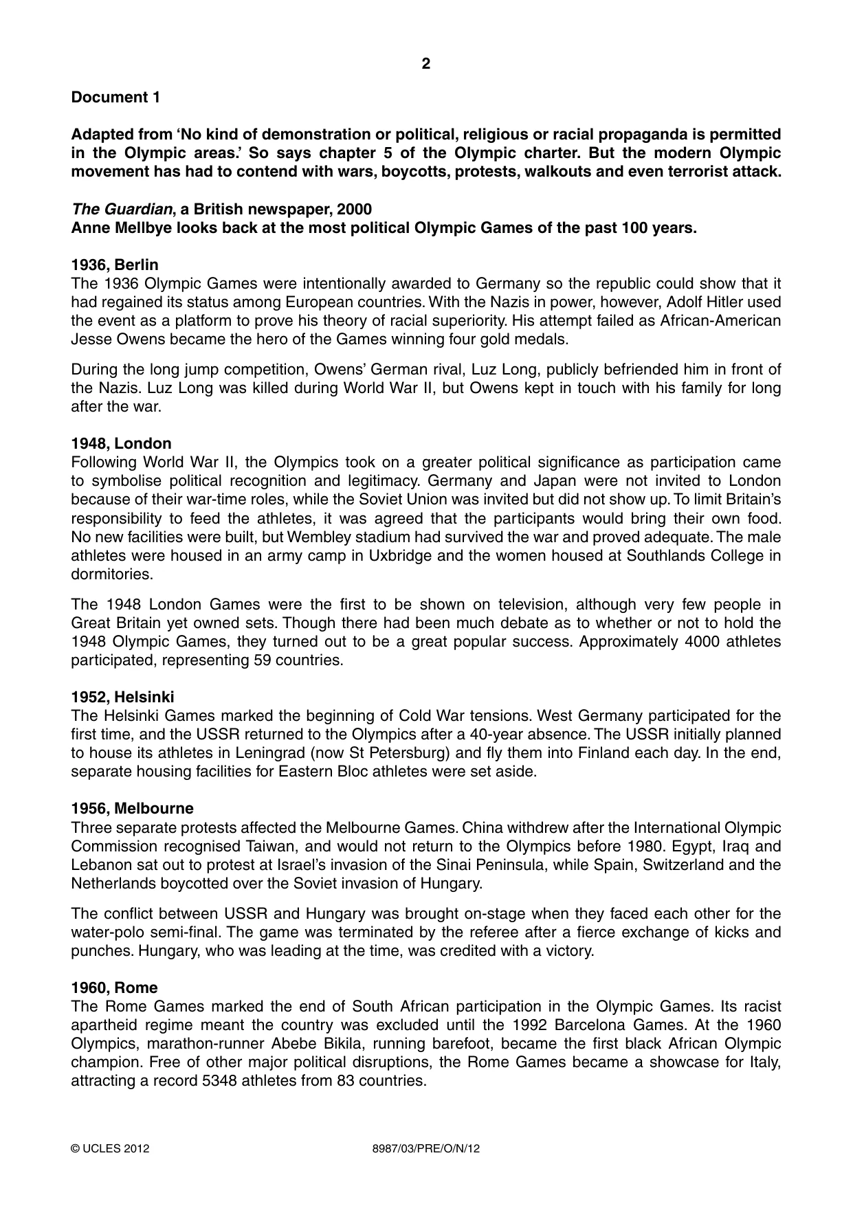 Cambridge A Level Global Perspectives (AS Level only, until Nov 2015) 8987 2012 Oct/Nov Paper 3 · Variant 1 question paper, page 2 of 16