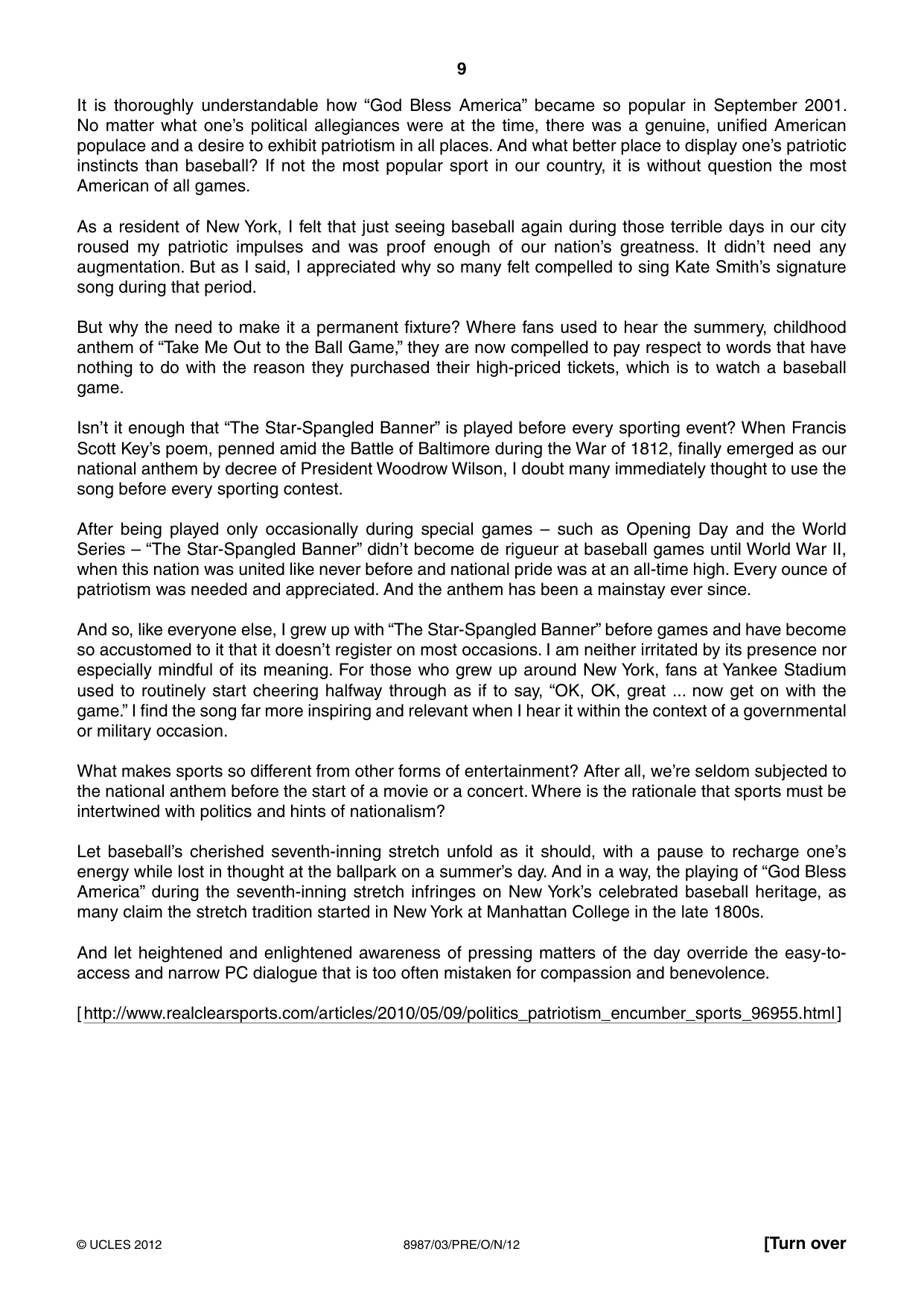 Cambridge A Level Global Perspectives (AS Level only, until Nov 2015) 8987 2012 Oct/Nov Paper 3 · Variant 1 question paper, page 9 of 16