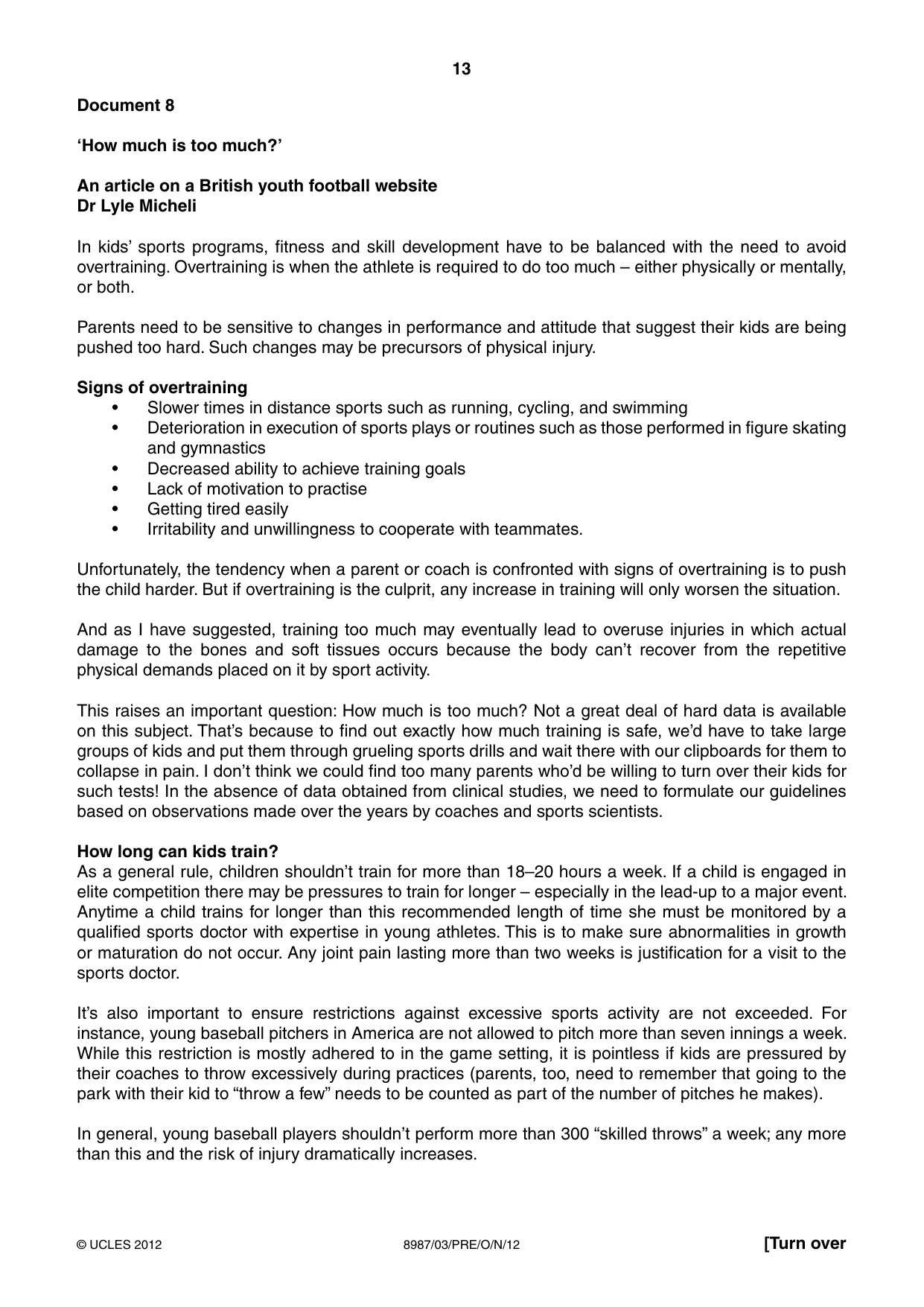 Cambridge A Level Global Perspectives (AS Level only, until Nov 2015) 8987 2012 Oct/Nov Paper 3 · Variant 1 question paper, page 13 of 16