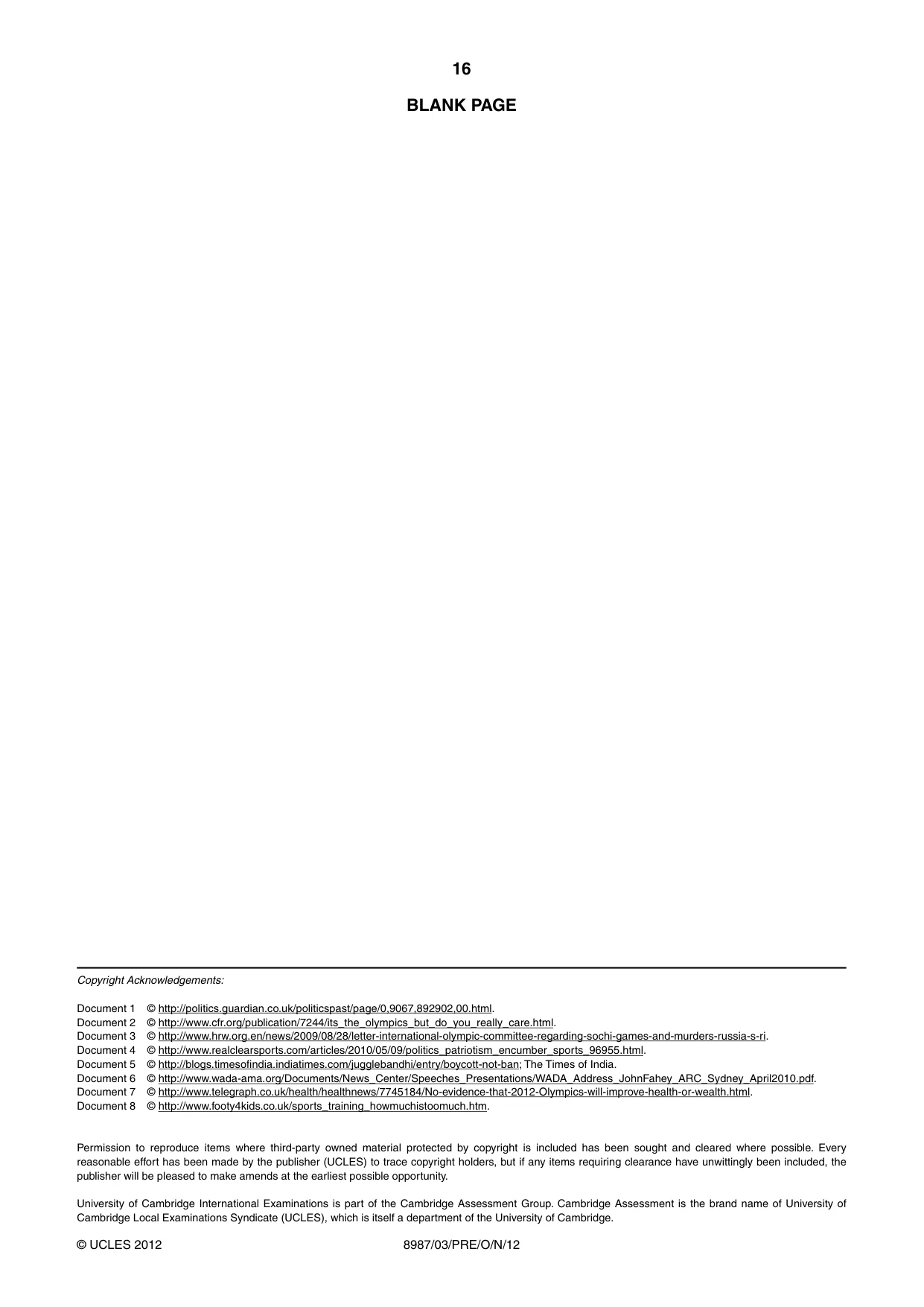 Cambridge A Level Global Perspectives (AS Level only, until Nov 2015) 8987 2012 Oct/Nov Paper 3 · Variant 1 question paper, page 16 of 16