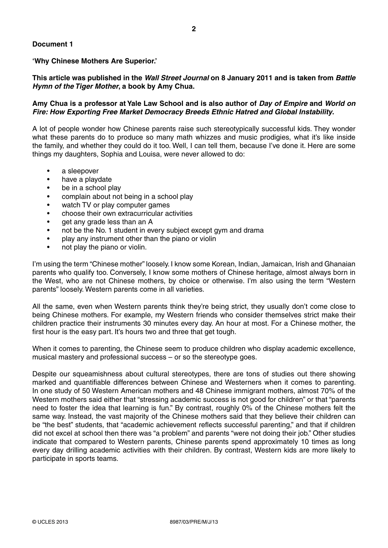 Cambridge A Level Global Perspectives (AS Level only, until Nov 2015) 8987 2013 May/June Paper 3 · Variant 1 question paper, page 2 of 20