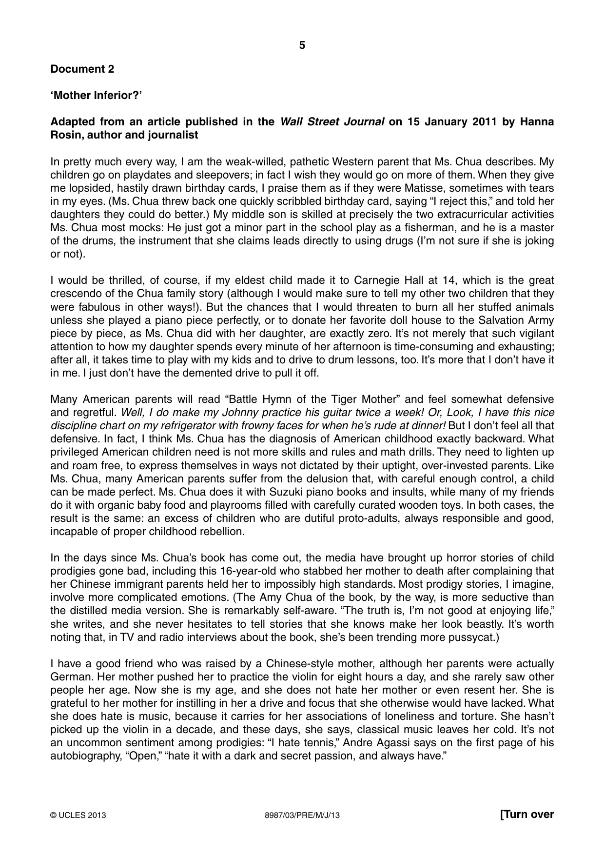 Cambridge A Level Global Perspectives (AS Level only, until Nov 2015) 8987 2013 May/June Paper 3 · Variant 1 question paper, page 5 of 20