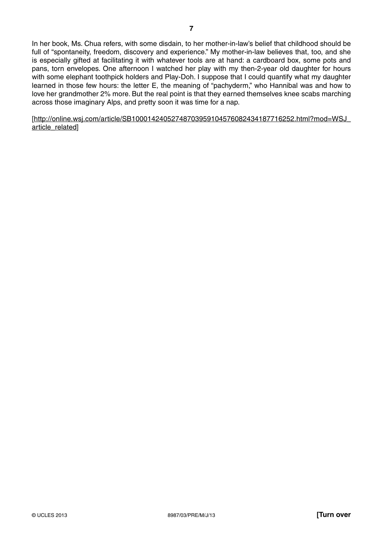 Cambridge A Level Global Perspectives (AS Level only, until Nov 2015) 8987 2013 May/June Paper 3 · Variant 1 question paper, page 7 of 20