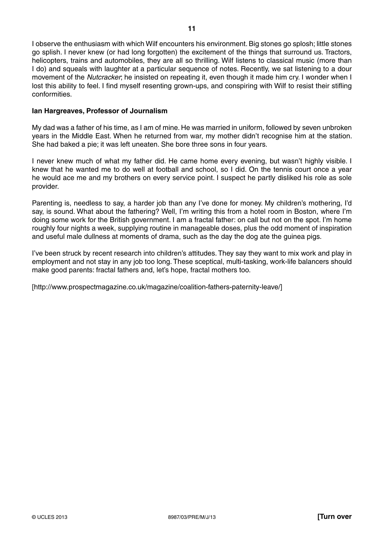 Cambridge A Level Global Perspectives (AS Level only, until Nov 2015) 8987 2013 May/June Paper 3 · Variant 1 question paper, page 11 of 20