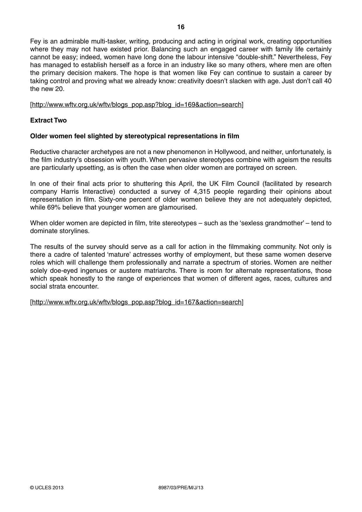 Cambridge A Level Global Perspectives (AS Level only, until Nov 2015) 8987 2013 May/June Paper 3 · Variant 1 question paper, page 16 of 20