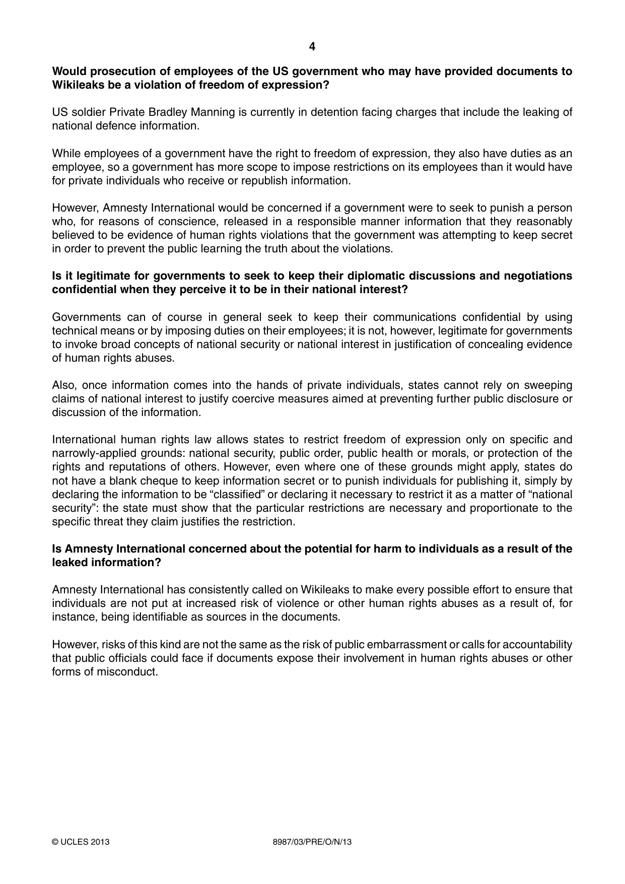 Cambridge A Level Global Perspectives (AS Level only, until Nov 2015) 8987 2013 Oct/Nov Paper 3 · Variant 1 question paper, page 4 of 16