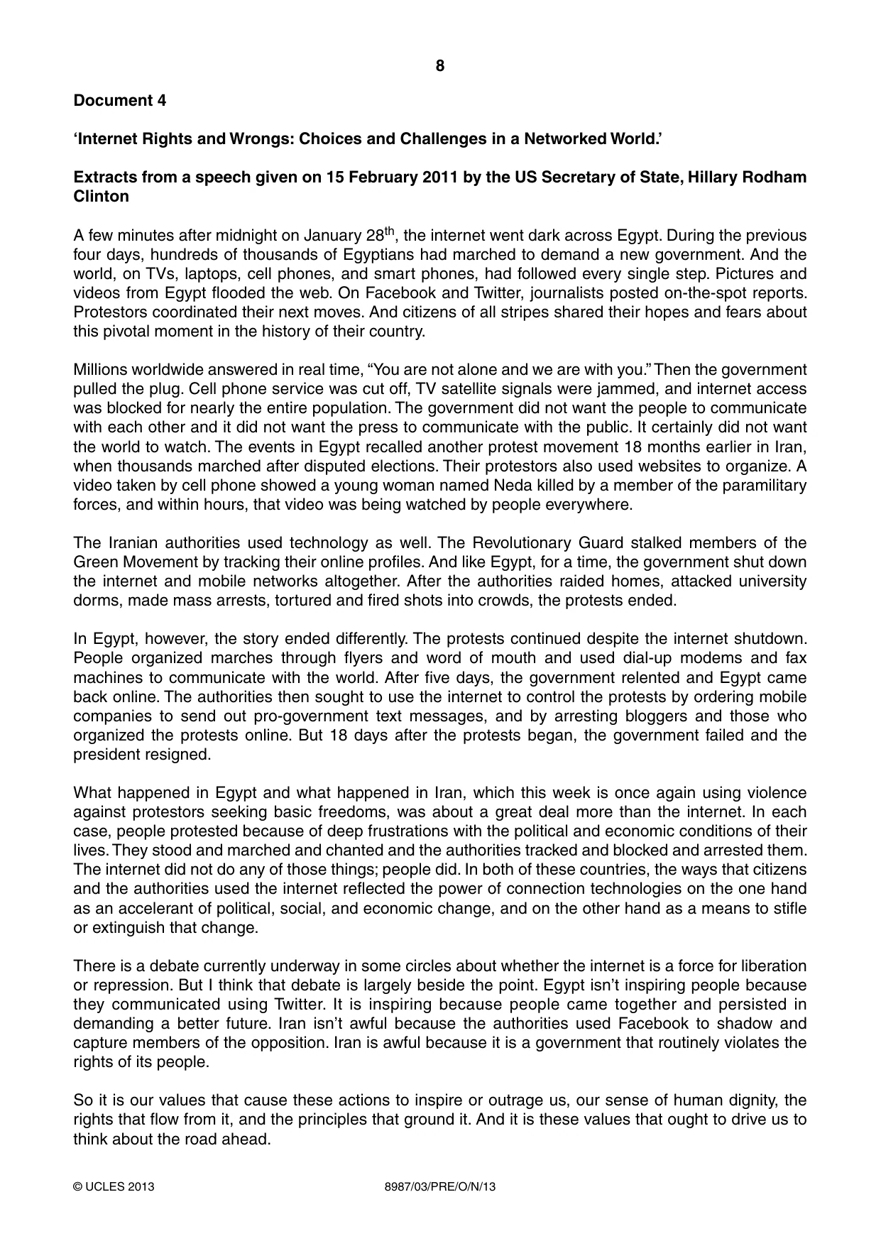 Cambridge A Level Global Perspectives (AS Level only, until Nov 2015) 8987 2013 Oct/Nov Paper 3 · Variant 1 question paper, page 8 of 16