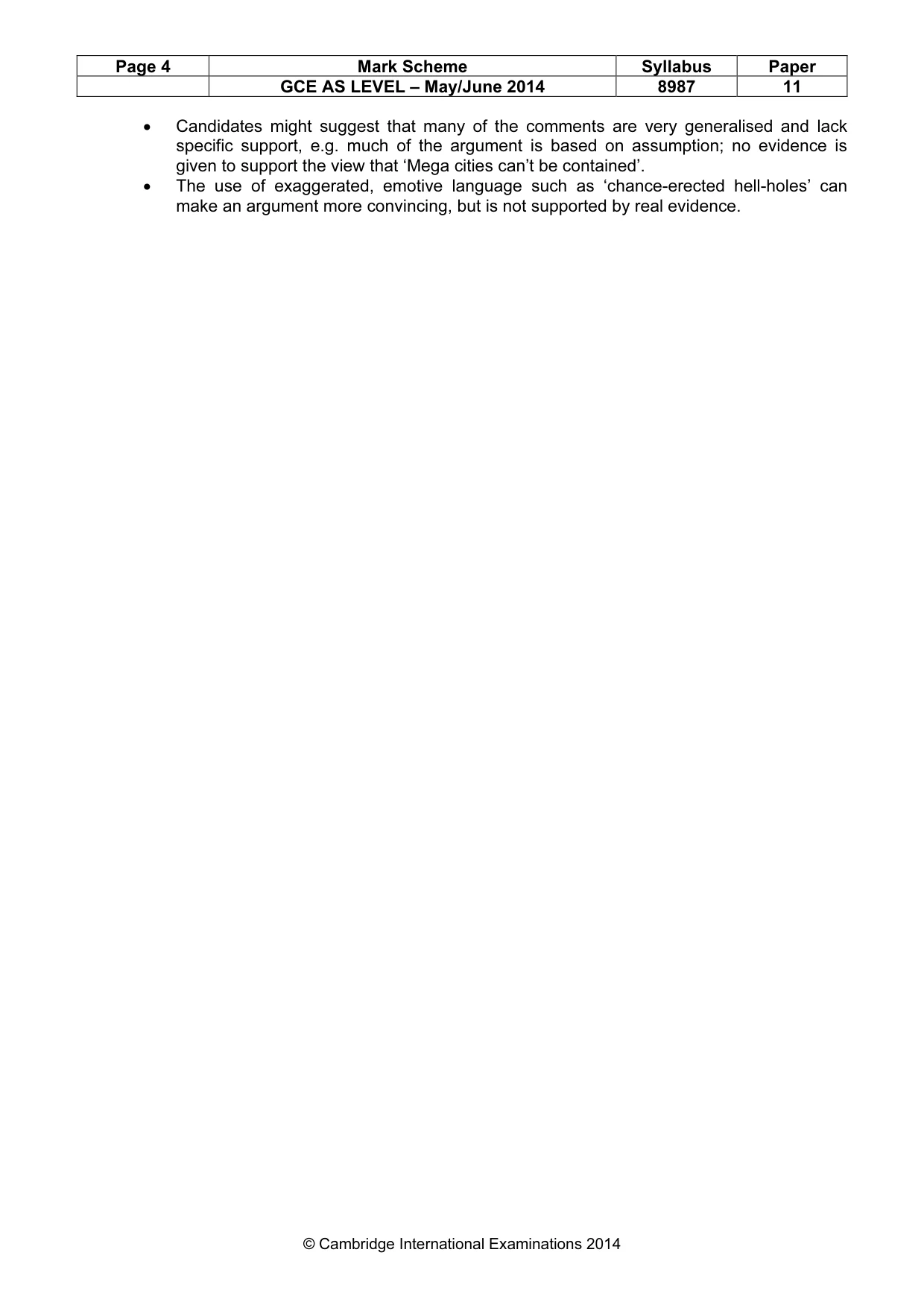 Mark scheme, page 4 of 8