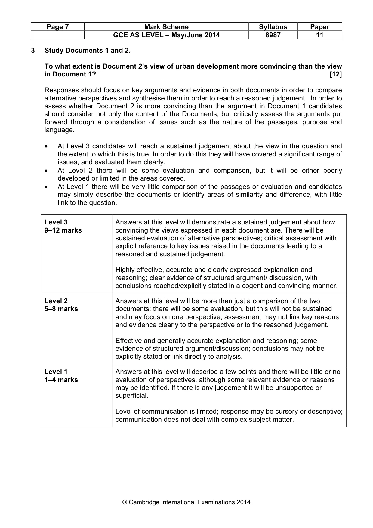 Mark scheme, page 7 of 8