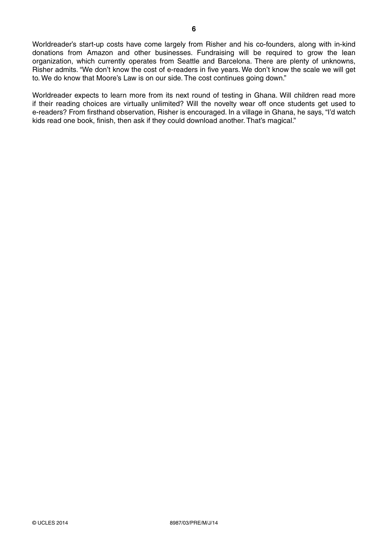 Cambridge A Level Global Perspectives (AS Level only, until Nov 2015) 8987 2014 May/June Paper 3 · Variant 1 question paper, page 6 of 12